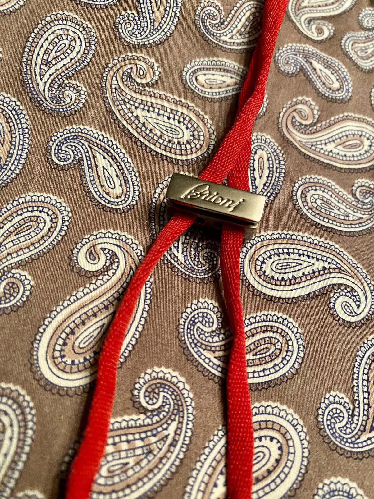 Brioni Brioni 🇮🇹 Taupe Paisley Logo Embroider Resort Trunks XXL NWT Size US 39 - 8 Thumbnail
