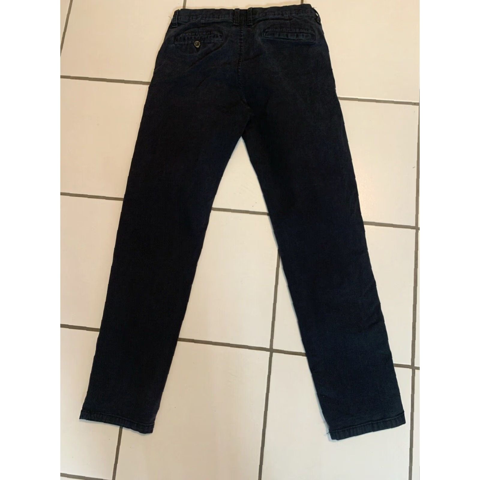 Vintage VINTAGE Arizona Men's Chino Pants 29x32 Black Slim Skinny Belt Loops 98% Cotton 2% Spandex Front Flat Front Button Closure Denim? Size US 29 - 2 Thumbnail
