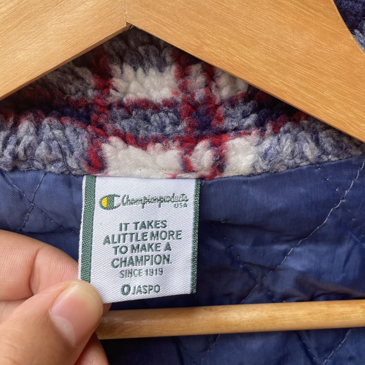 Champion × Vintage 🔥Vintage Champion Checkerd Full Zipper Sherpa Fleece Jacket Size US L / EU 52-54 / 3 - 11 Thumbnail