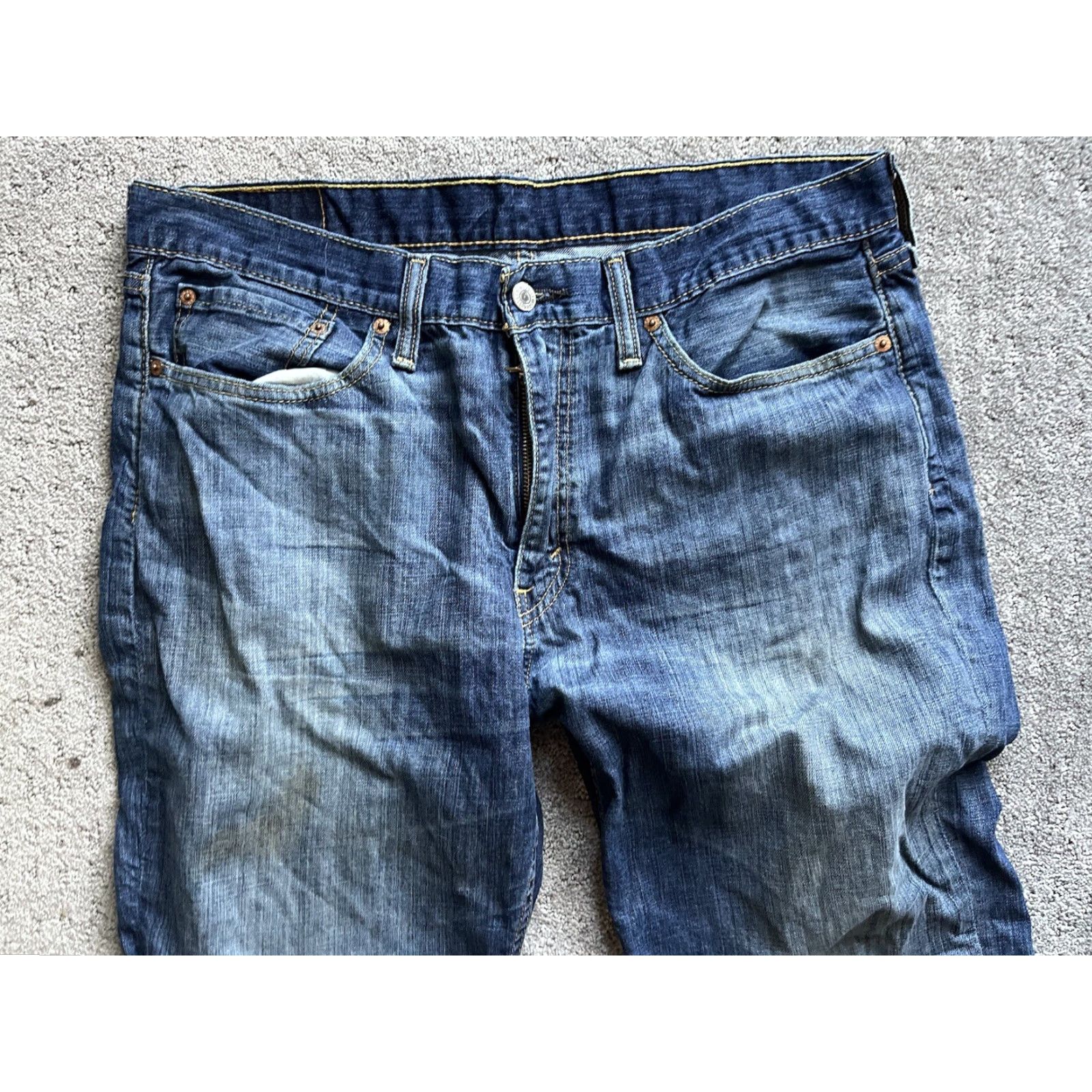 Levi's Levi's 514 Jeans Straight Denim Regular Fit 36x30 Blue Cotton Blend Mens 90s Vintage Theme Logo Leather 500 Series Slit? Size US 36 / EU 52 - 4 Thumbnail