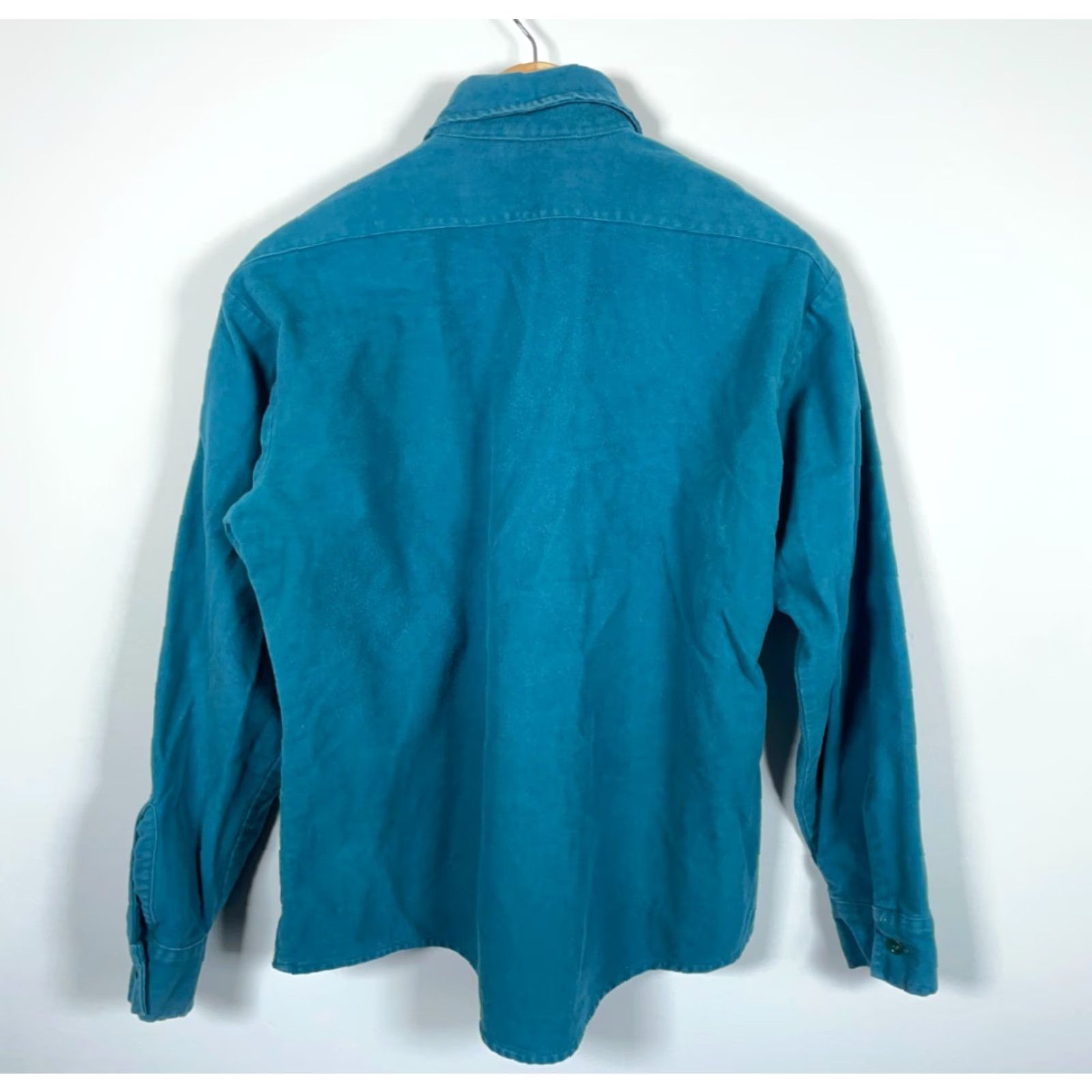 CLOT VINTAGE Duxbak Shirt Chamois Cloth Men XL Teal Heavyweight Workwear Long Sleeve Button-Up Collared Pocketed Size US XL / EU 56 / 4 - 2 Thumbnail