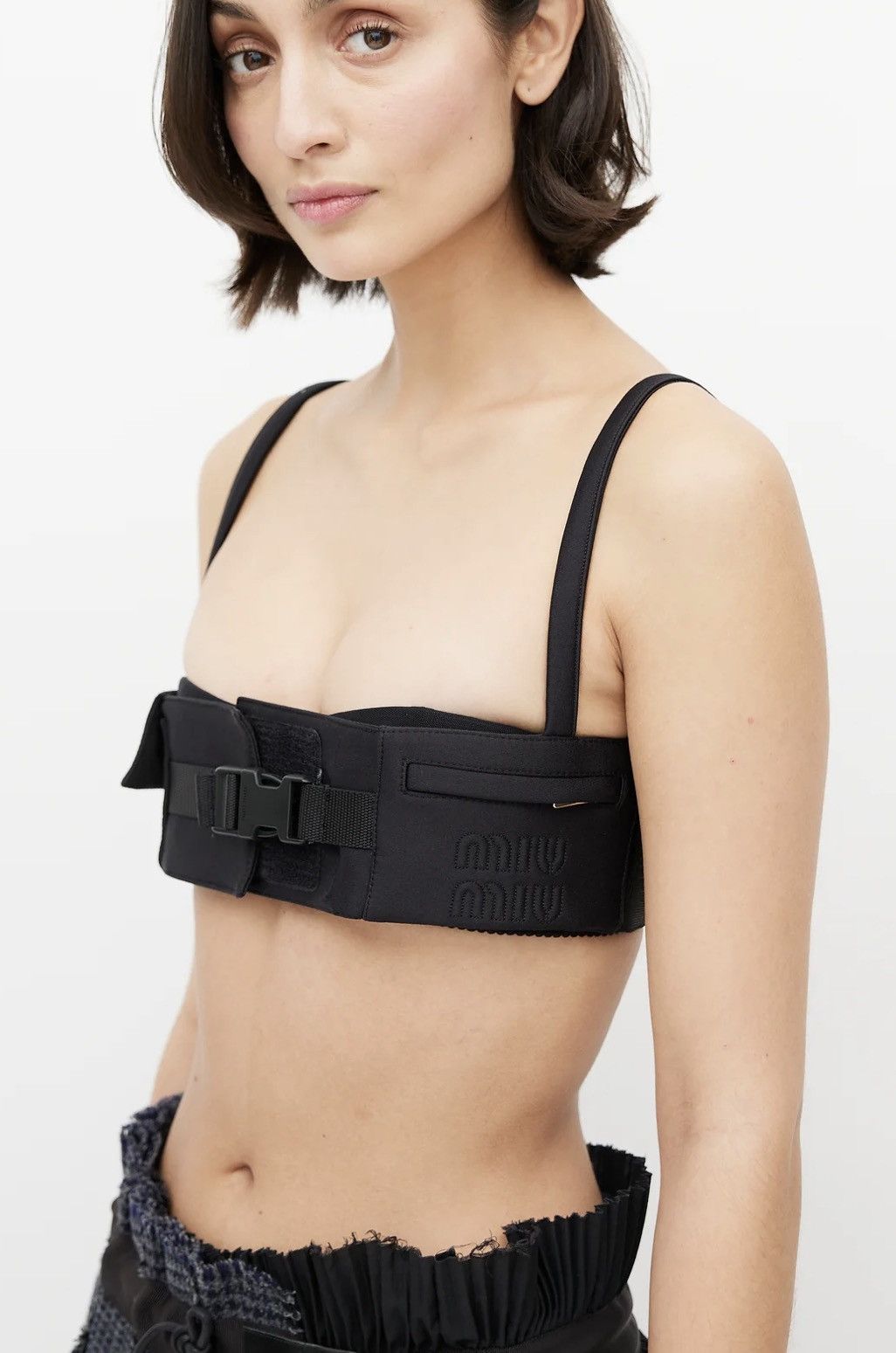 Miu Miu ⚠️SUPER RARE!⚠️ Cargo Neoprene Bra Top Size XS / US 0-2 / IT 36-38 - 4 Thumbnail