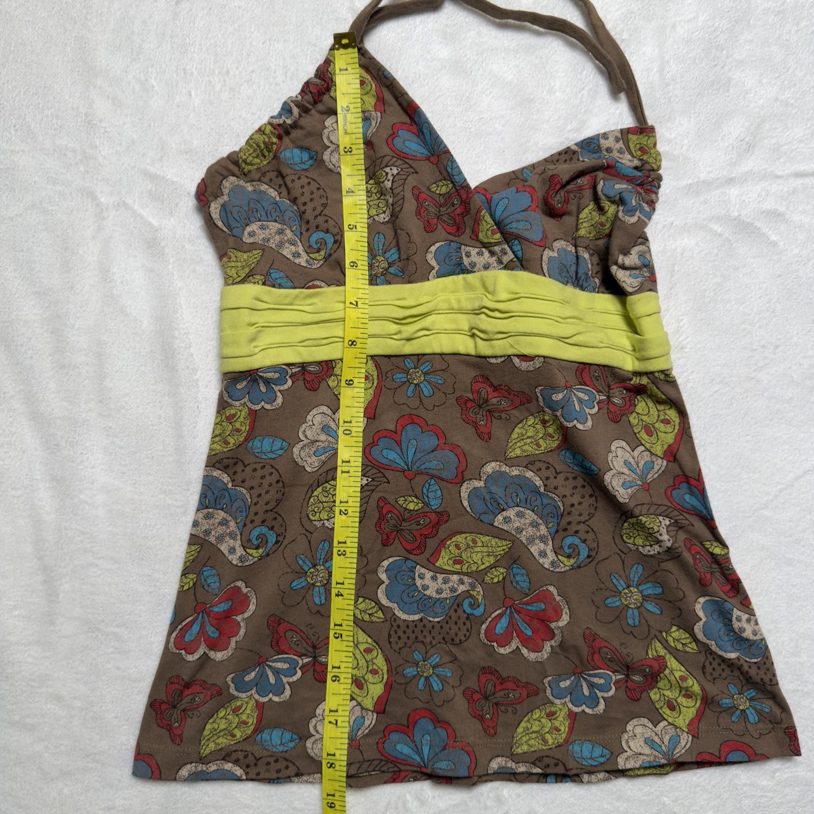 Unknown London 2000s Boho Floral Halter Top Small Size S / US 4 / IT 40 - 4 Thumbnail