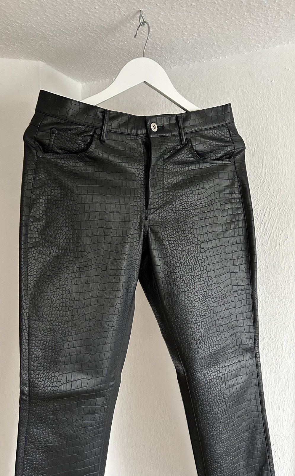 Japanese Brand A Few Good Kids Crocodile Snake Skin Print Leather Pants Size US 30 / EU 46 - 7 Thumbnail
