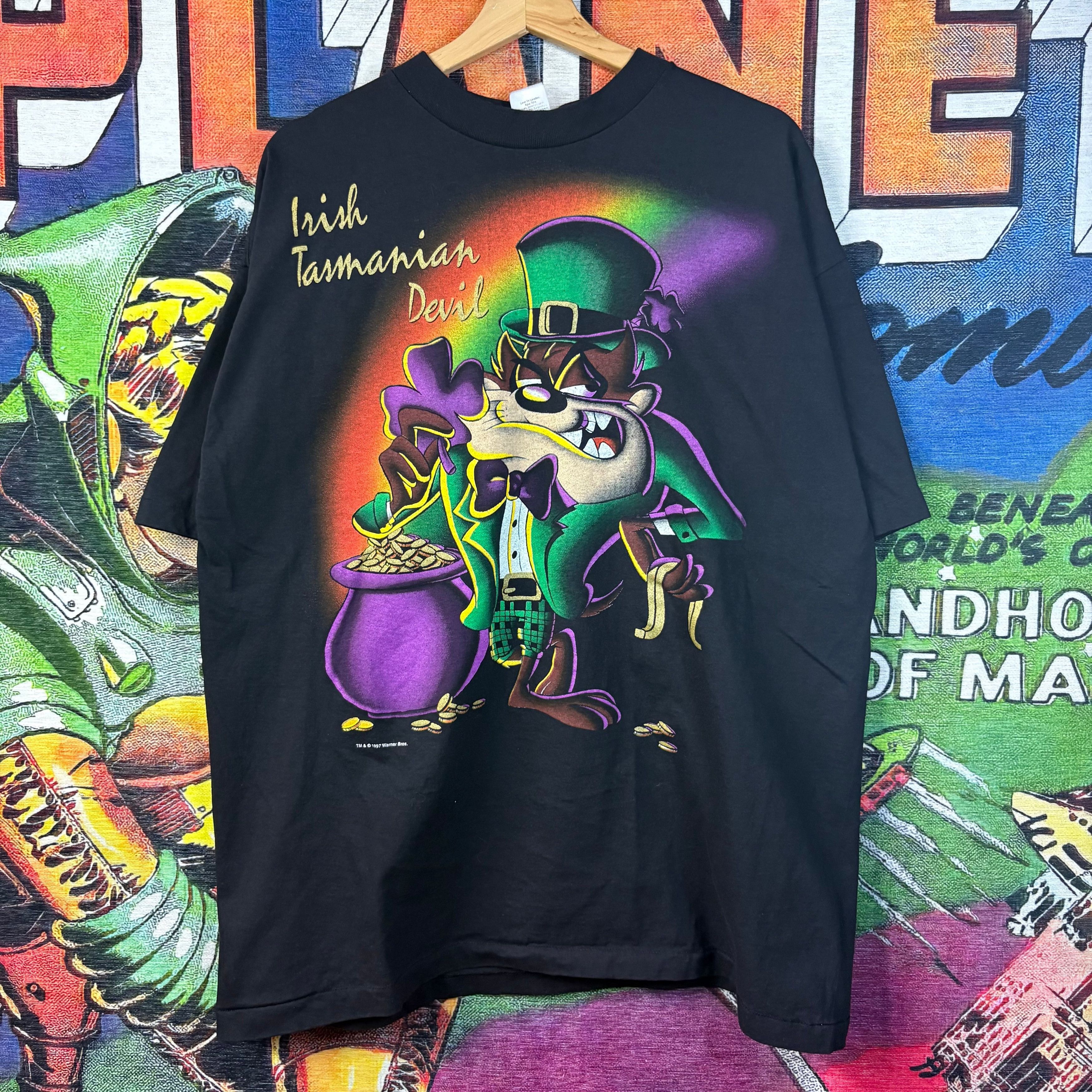 Vintage Vintage Looney Tunes "Irish Tasmanian Devil" Tee Size XL Size US XL / EU 56 / 4 - 1 Thumbnail