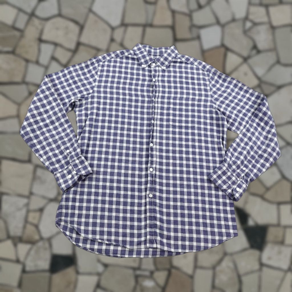 Massimo Dutti Massimo Dutti Shirt Men Large Blue White Plaid Flannel Button-Up Long Sleeve Button-Down Collar N/A Mens Size US L / EU 52-54 / 3 - 1 Thumbnail