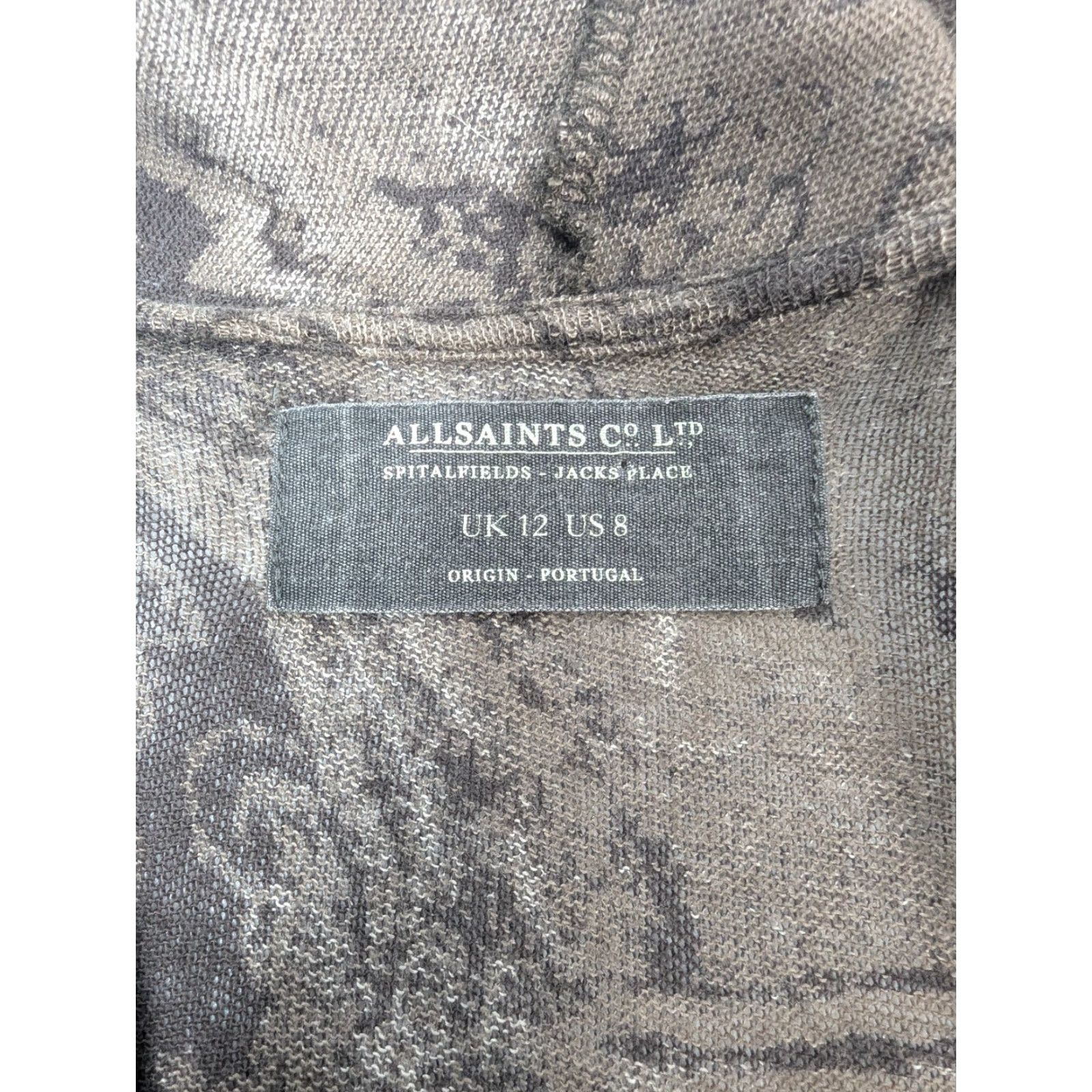 Allsaints AllSaints Spitalfields Jacks Place Reflection Long Cardigan 8 Cotton Blend Brown Womens Cardigan Long Sleeve Knit 8 Brown Size M / US 6-8 / IT 42-44 - 7 Thumbnail