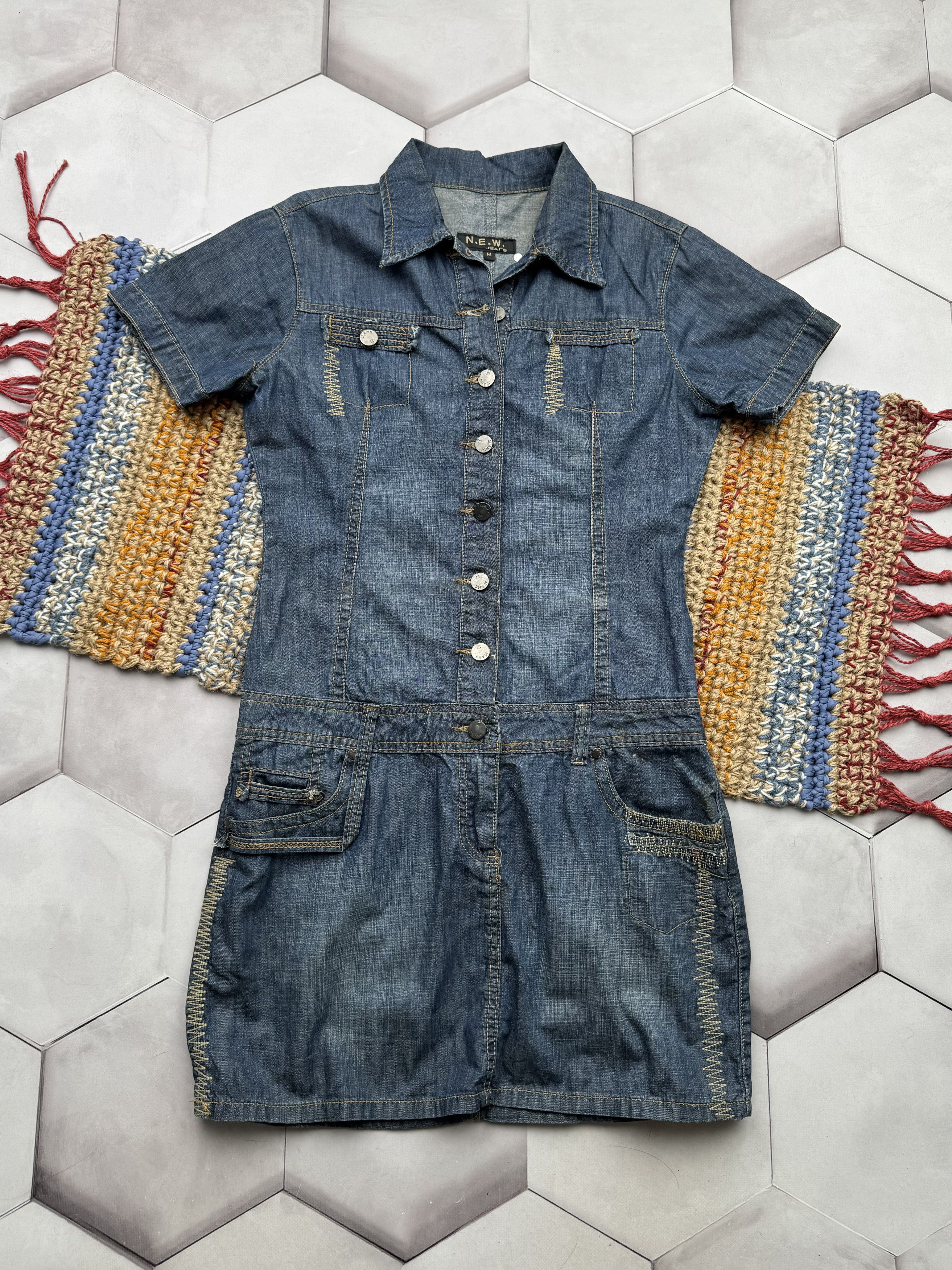 Vintage Vintage Midi Denim Dress (E4) Size M / US 6-8 / IT 42-44 - 1 Thumbnail
