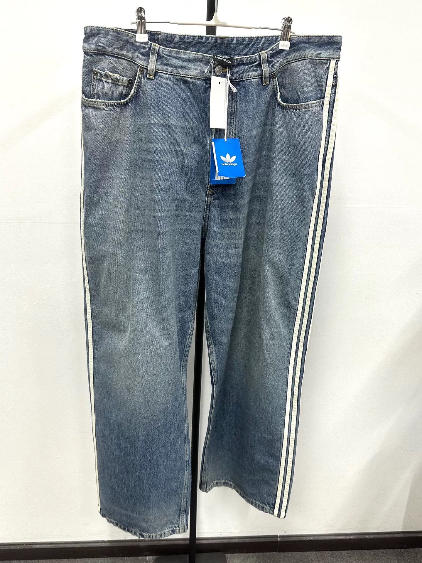 Balenciaga Balenciaga x adidas Striped Jeans Size US 38 / EU 54 - 1 Thumbnail
