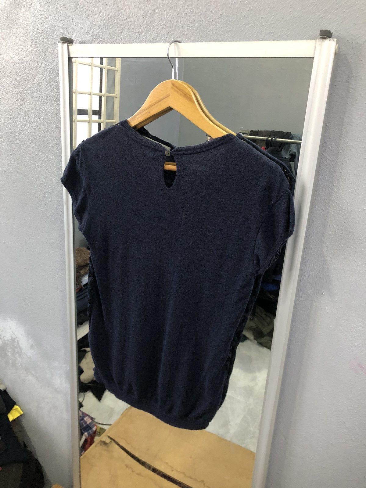 Japanese Brand Beauty & Youth Lace Knit Navy Top Size XS / US 0-2 / IT 36-38 - 7 Thumbnail