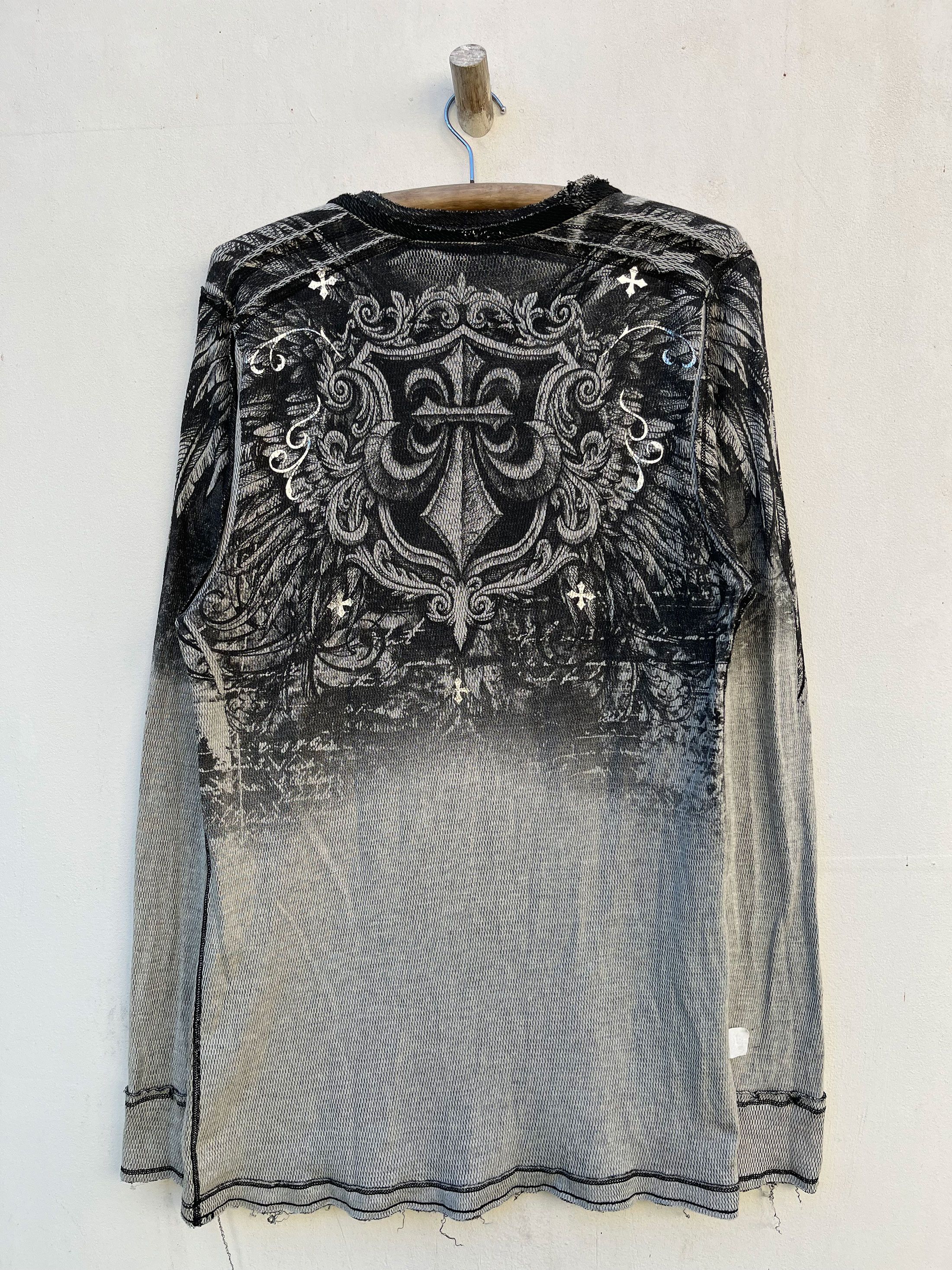 Affliction Vintage Affliction Reversible Ripped Long Sleeve Size US XL / EU 56 / 4 - 4 Thumbnail