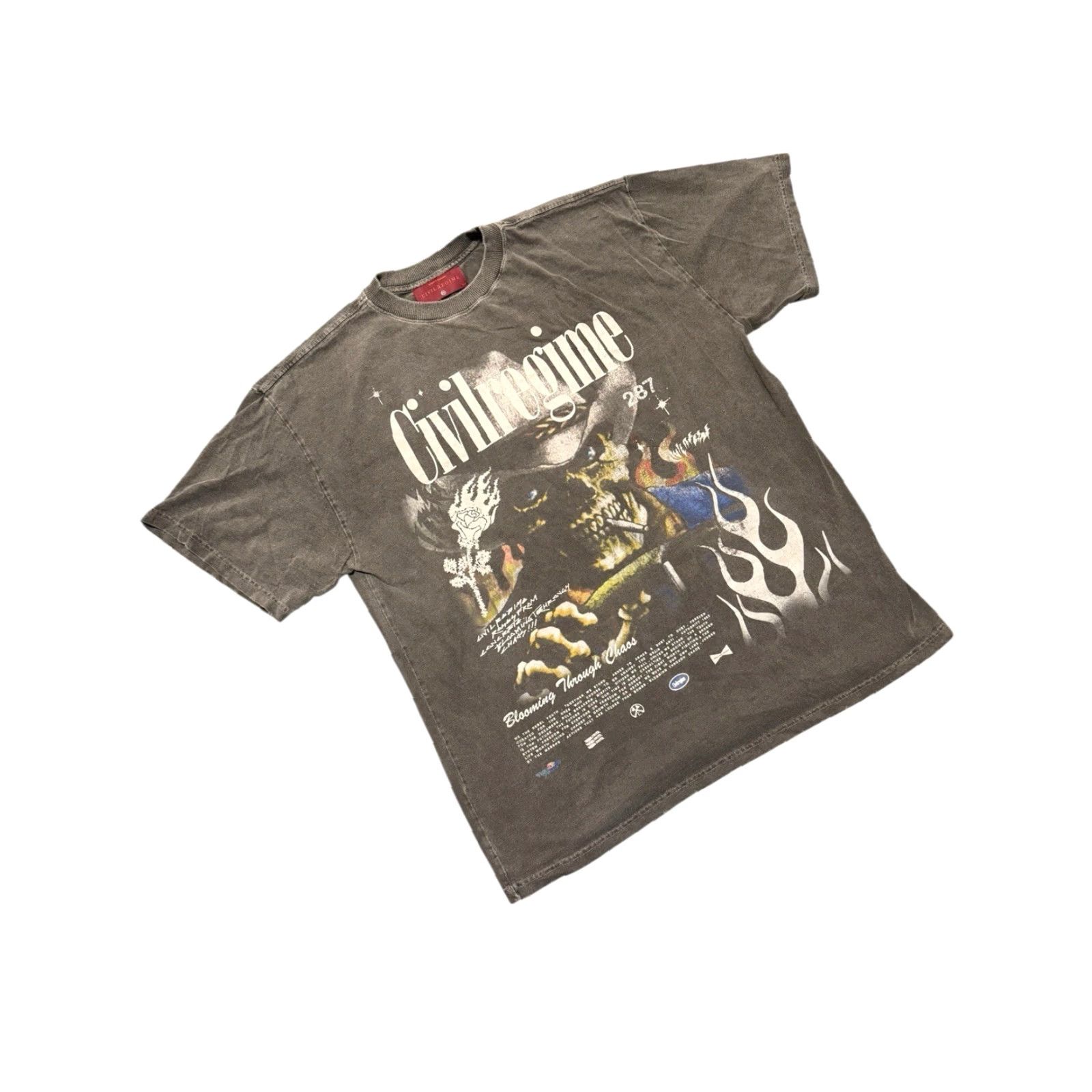 Vintage Civil Regime T-Shirt Oversize XL Black Cotton Graphic Print Crew Neck Short Sleeve Distressed Men Regul ar Size US XL / EU 56 / 4 - 3 Thumbnail