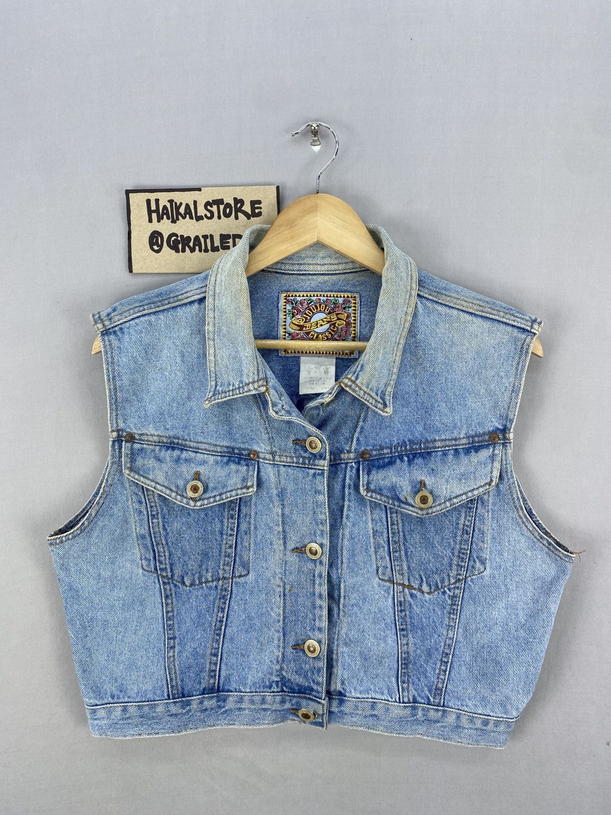 Vintage Vintage 80’s Joujou Jeans Classic Denim Vest Size M / US 6-8 / IT 42-44 - 1 Thumbnail