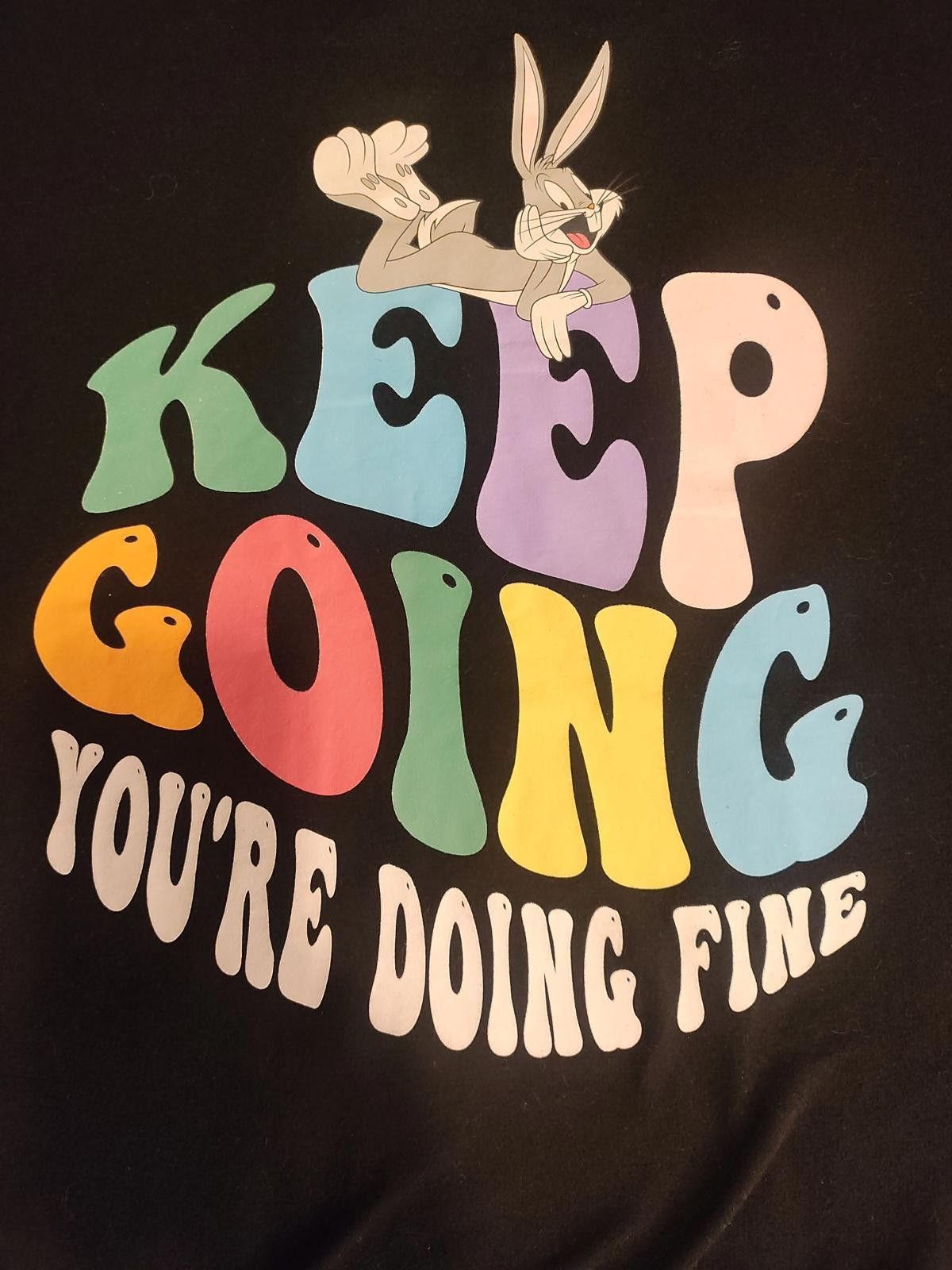 Designer Looney Tunes "Doing Fine" Black Sweatshirt XL Size XL / US 12-14 / IT 48-50 - 6 Thumbnail