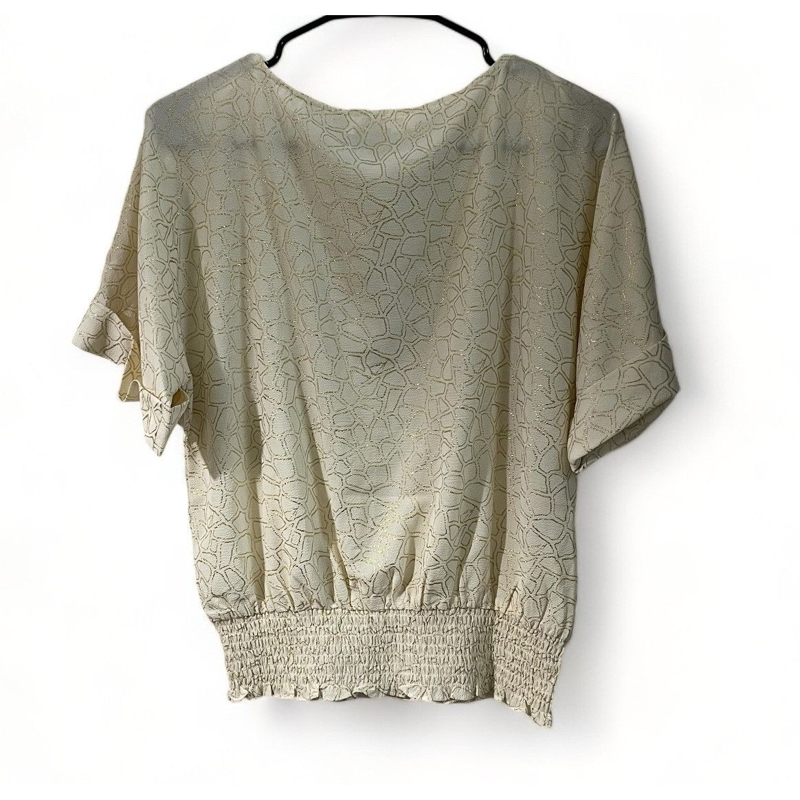 Michael Kors Womens Metallic Print Top With Ruched Hem & Button Detail Size S / US 4 / IT 40 - 9 Thumbnail