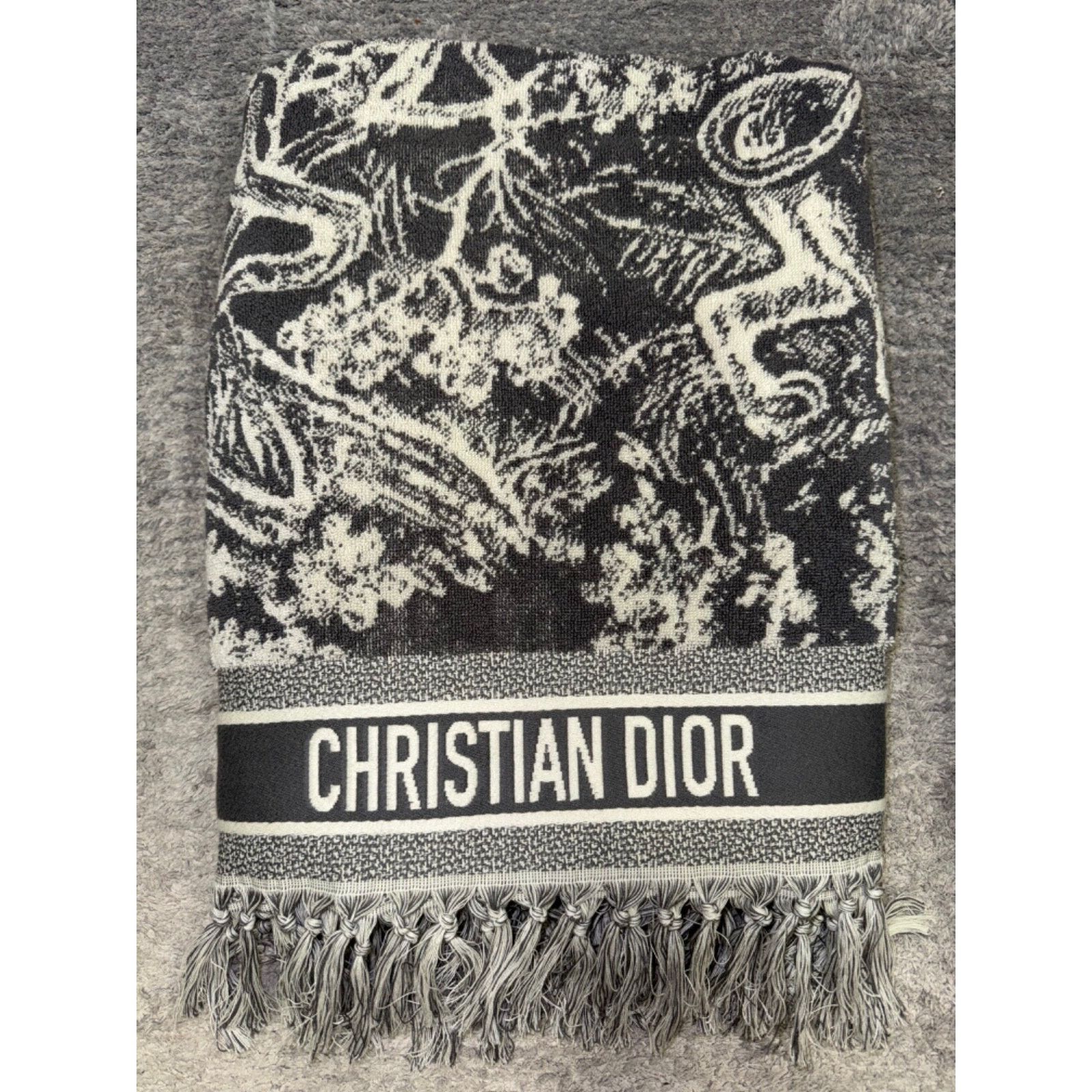 Dior Christian Dior Toile De Jouy Reverse Tassel Bath Beach Towel Size ONE SIZE - 2 Thumbnail
