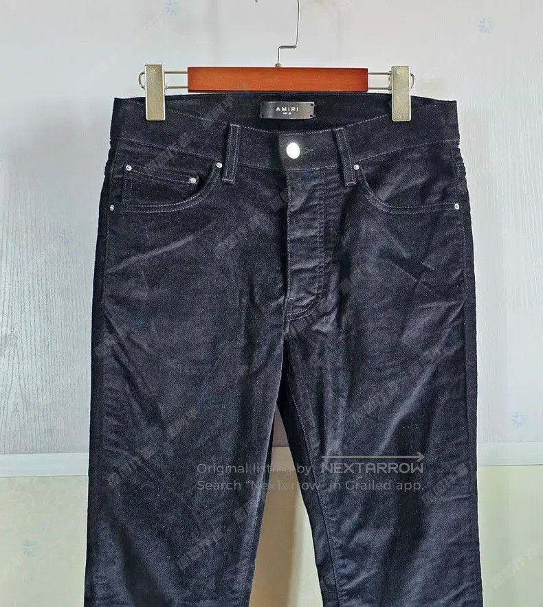 Amiri Amiri Black Velvet Dress Pants Size US 30 / EU 46 - 2 Thumbnail