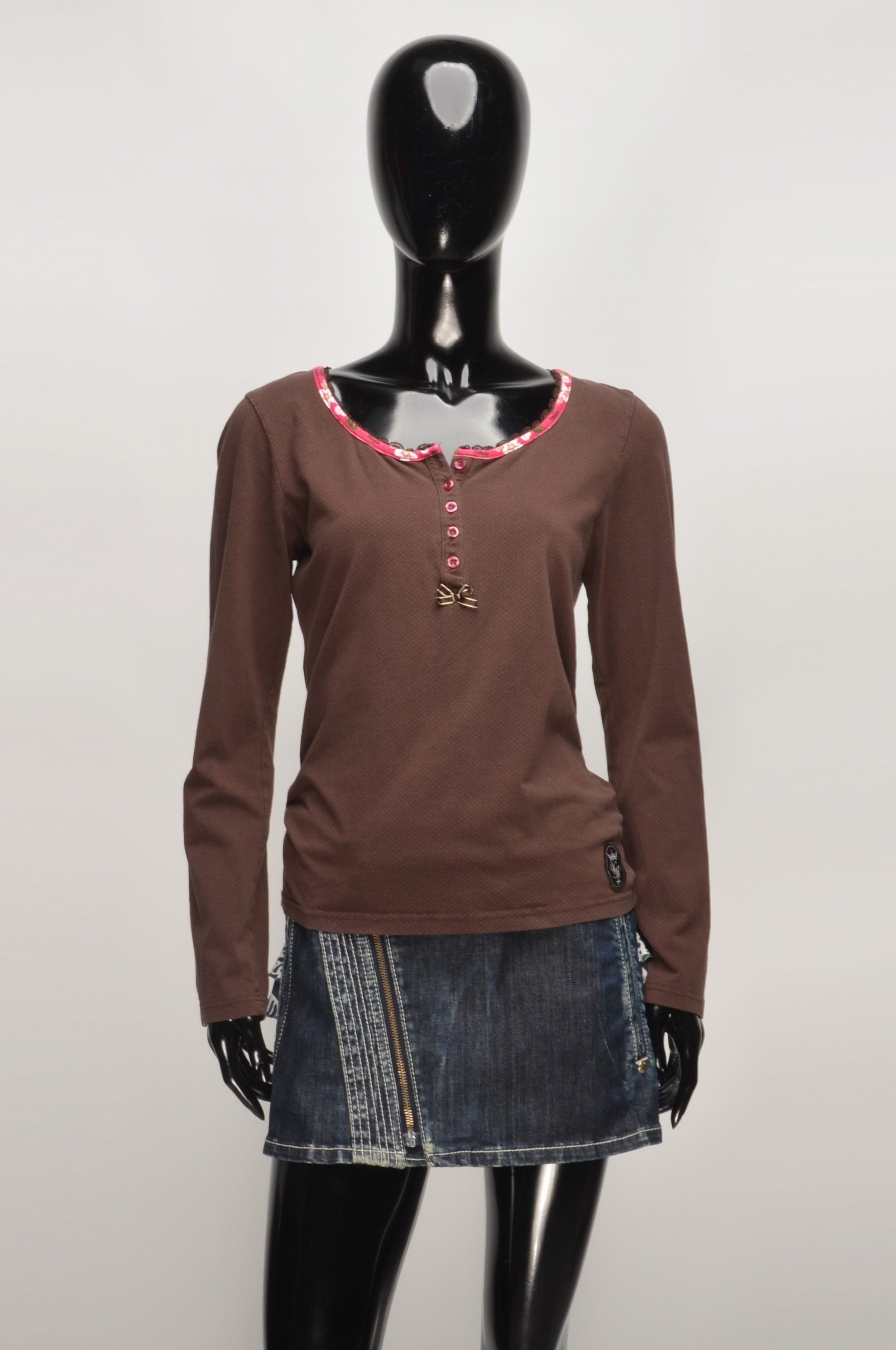 Vintage Vintage Vive Maria Baby Doll Y2K Long Sleeve Henley Top Size L / US 10 / IT 46 - 2 Thumbnail