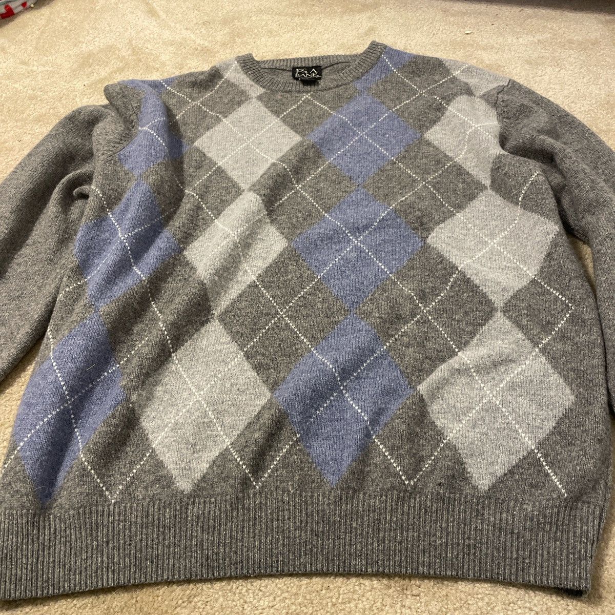 Jos. A. Bank grey joseph a. banks patterned sweater Size US L / EU 52-54 / 3 - 1 Thumbnail