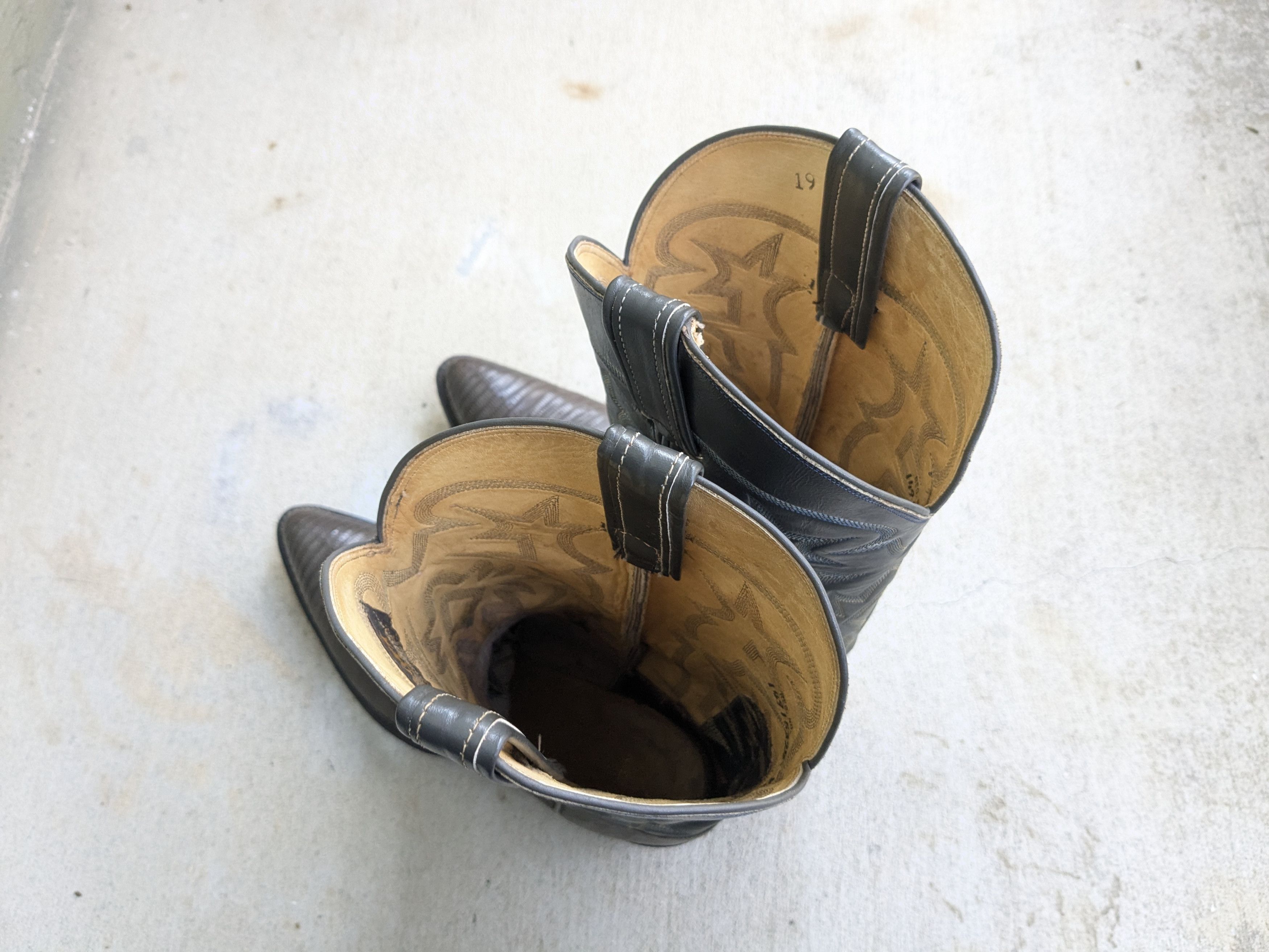 Other Tony Lama Cowboy Boots Lizard Green 9.5 D Leather Gray Size US 9.5 / EU 42-43 - 9 Thumbnail