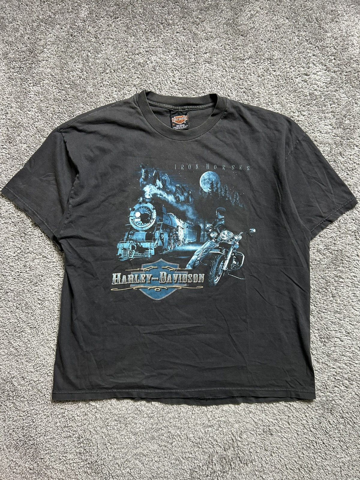 Vintage Vintage Y2K Harley Iron Horses Tee Made in USA Dated 2000 Size US XL / EU 56 / 4 - 1 Thumbnail