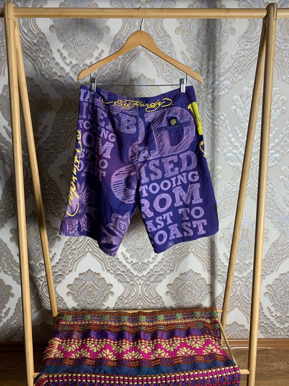 Ed Hardy Vintage Ed Hardy By Christian Audigier Designer Shorts 90s Size US 34 / EU 50 - 8 Thumbnail