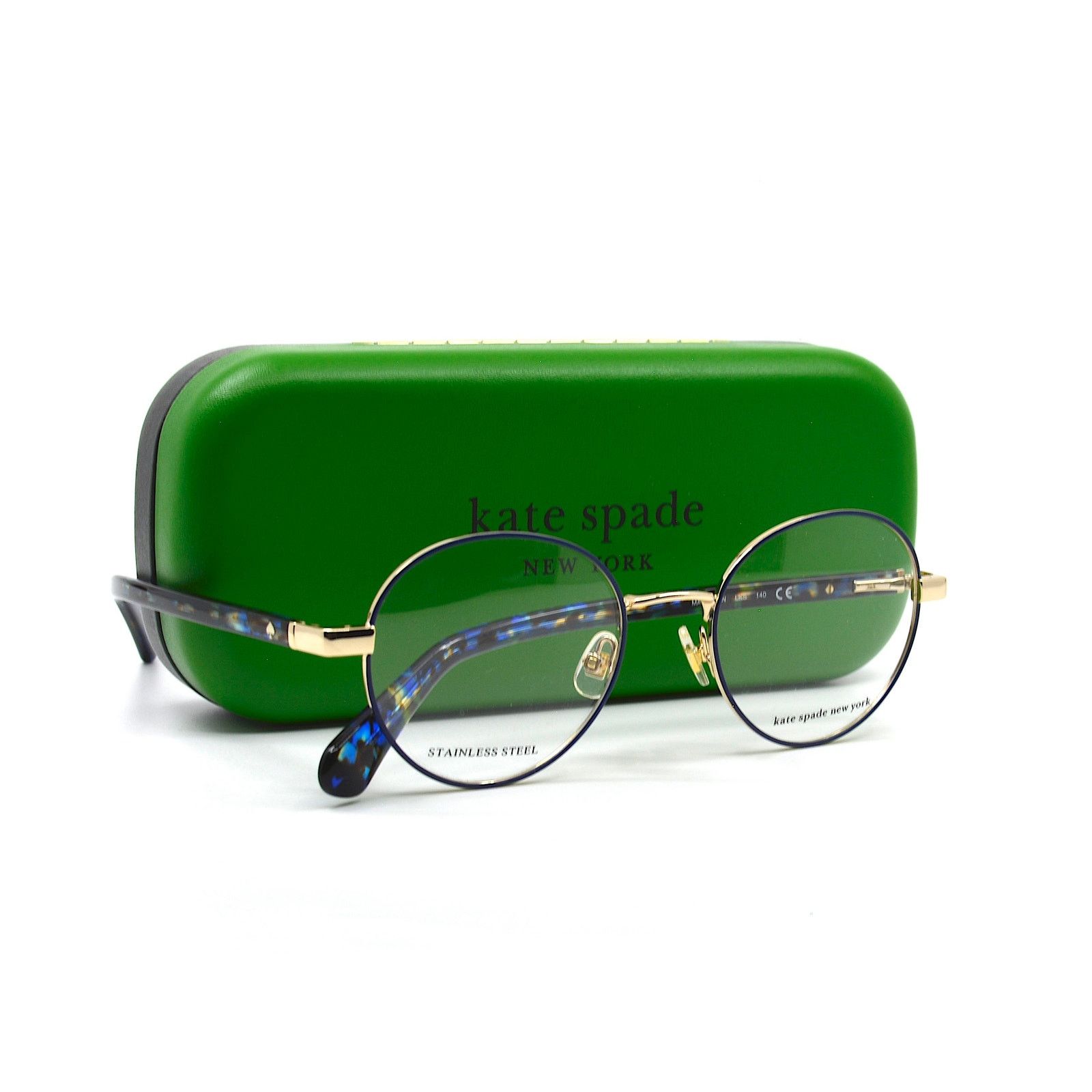 Kate Spade NEW KATE SPADE MARCIANN LKS BLUE GOLD EYEGLASSES FRAME Size ONE SIZE - 1 Thumbnail