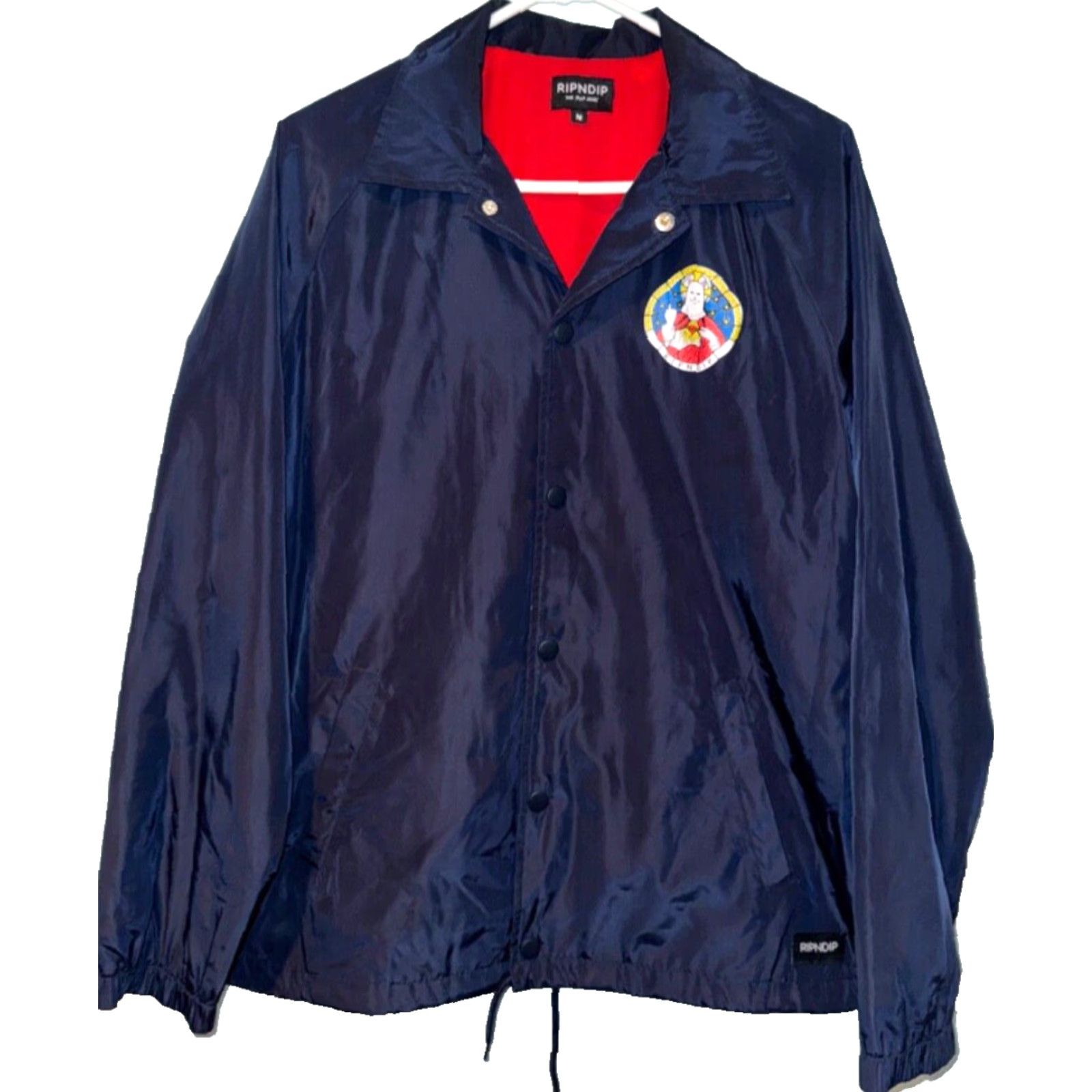 RIPNDIP RIPNDIP Stained Glass Coach Jacket Sz. M EUC RARE Jacket Mens M Black Full Zip Wind-Resistant Light-Weight Softshell Logo Zipper Buttons Size US M / EU 48-50 / 2 - 2 Thumbnail