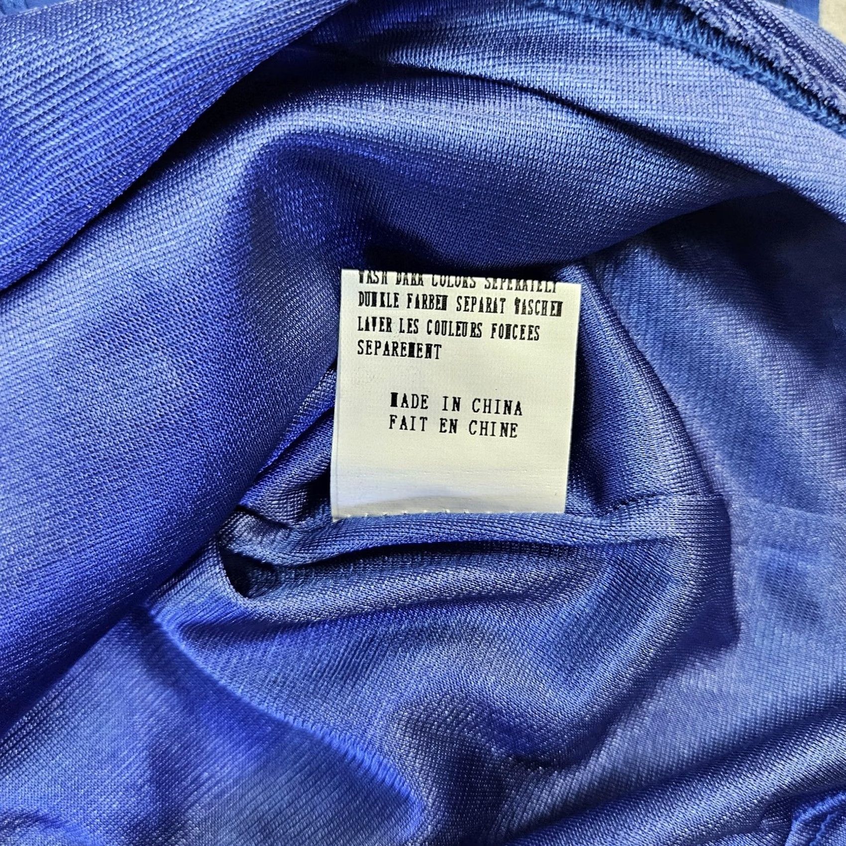 Vintage Grace Karin Blouse Womens Medium Blue Boat Neck 3/4 Sleeve Chiffon Top Basic Size M / US 6-8 / IT 42-44 - 5 Thumbnail