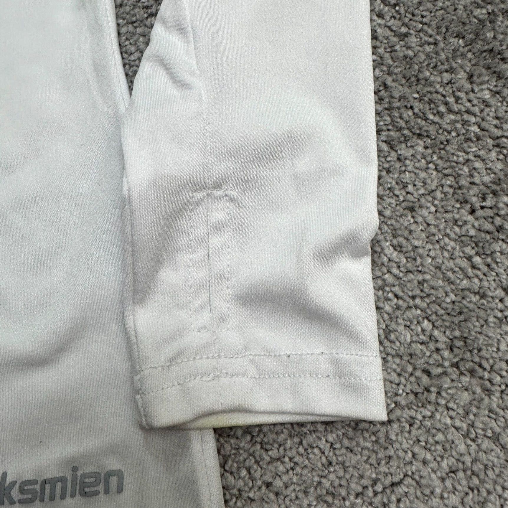 Vintage Ksmien Active Shirt Womens Medium White Raglan Long Sleeve Thumbholes Crew Neck Size M / US 6-8 / IT 42-44 - 4 Thumbnail