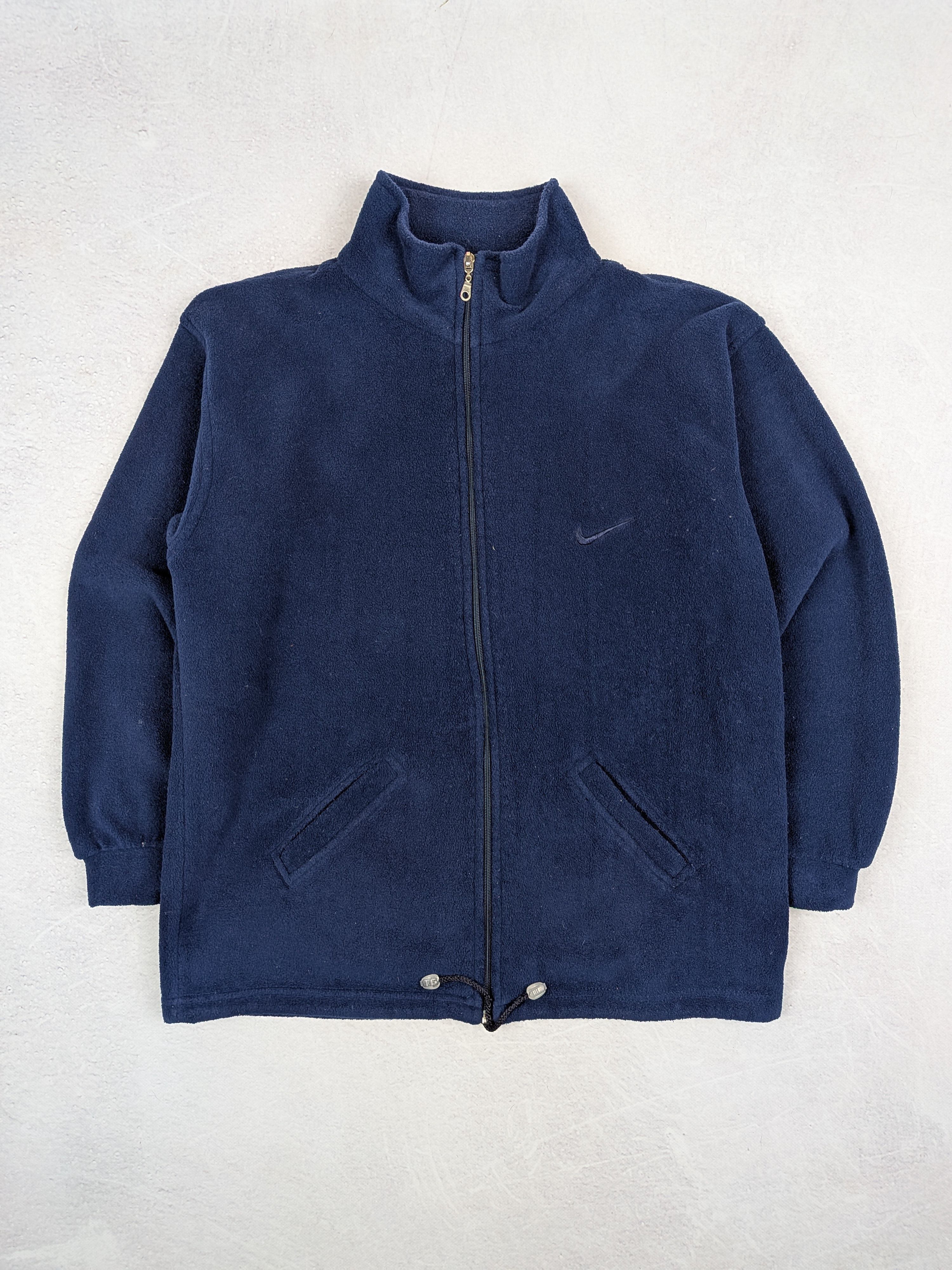 Nike Vintage 80s 90s Nike Navy Fleece Zip-up Pullover L Winter Size US L / EU 52-54 / 3 - 1 Thumbnail
