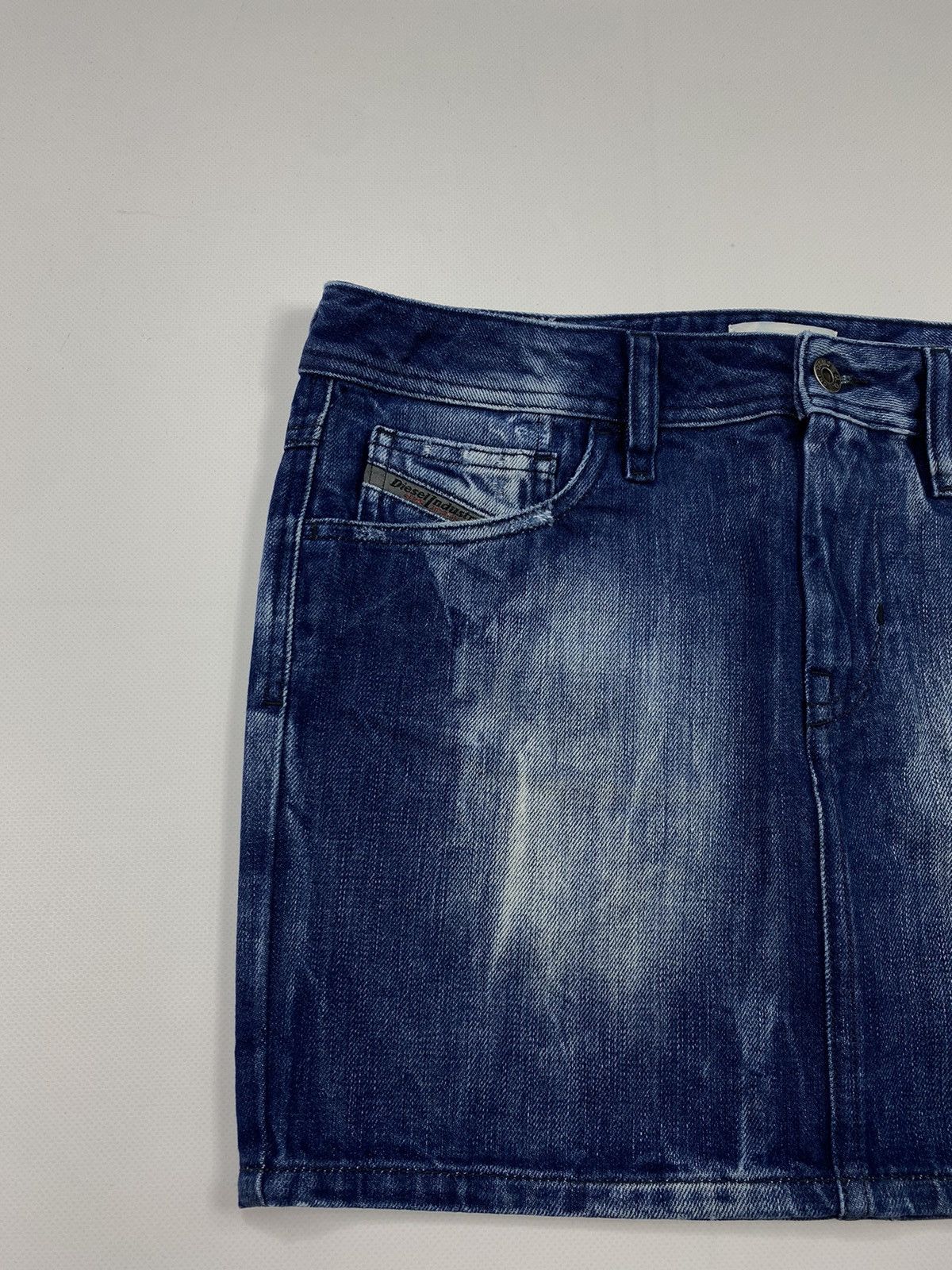 Diesel 🔥LASTDROP🔥 Y2K Diesel Washed Denim Jeans Sequined Mini Skirt Size 30" / US 8 / IT 44 - 6 Thumbnail