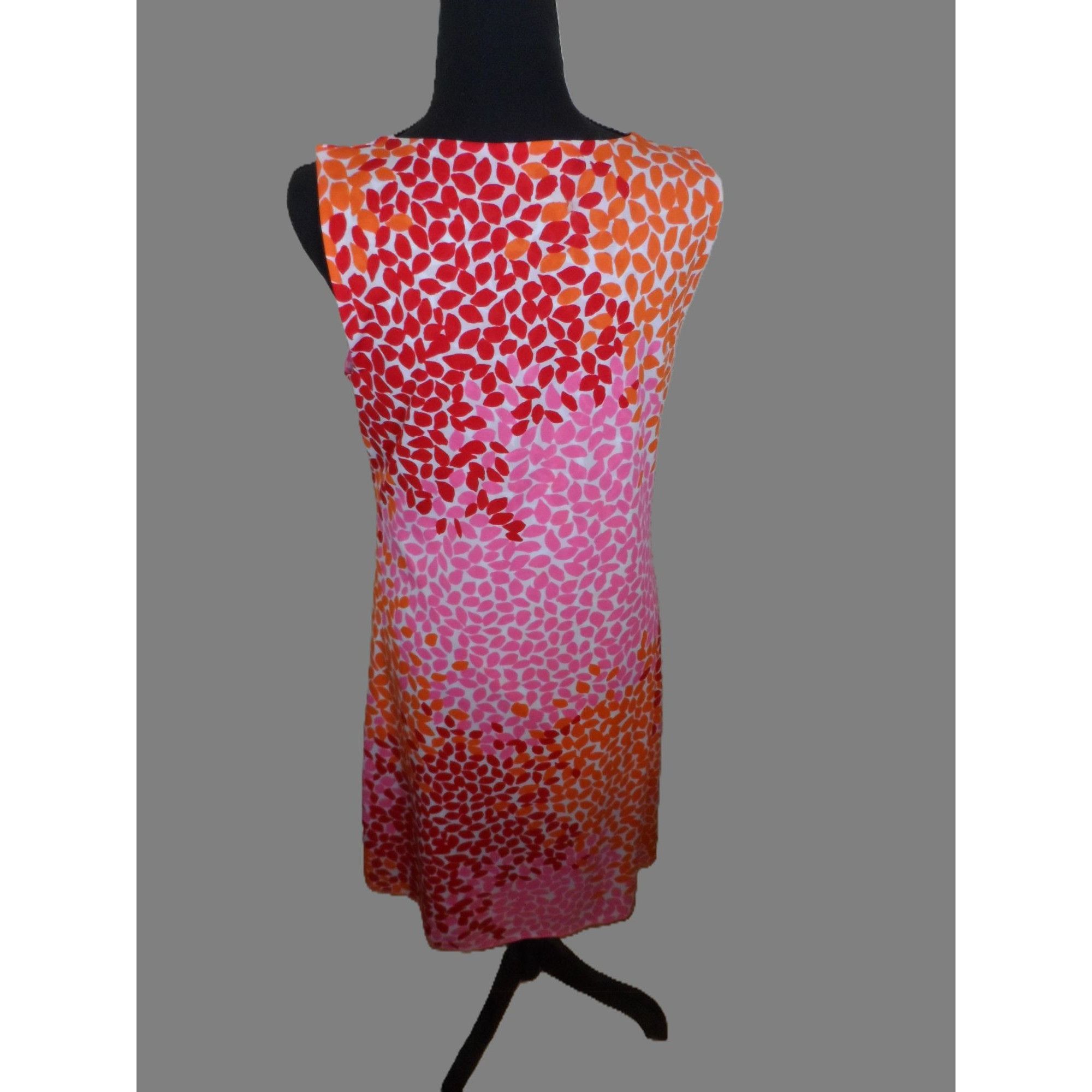 Other Chaus Womens Dress M Multicolor Leaf Print Sleeveless V-Neck Size M / US 6-8 / IT 42-44 - 4 Thumbnail