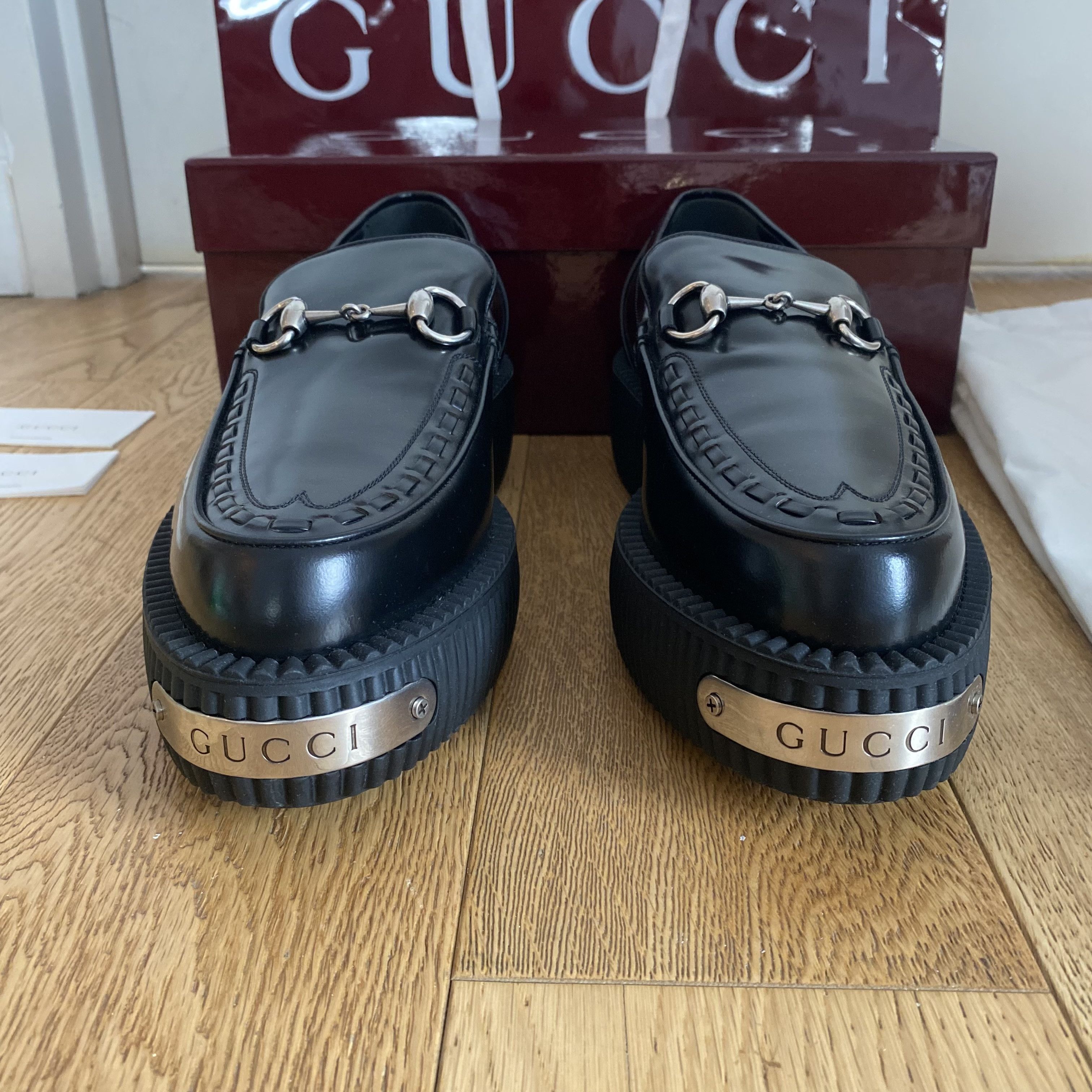 Gucci Gucci Magnum Black Platform Loafers Horsebit Creeper 9.5 EU Size US 10.5 / EU 43-44 - 2 Thumbnail