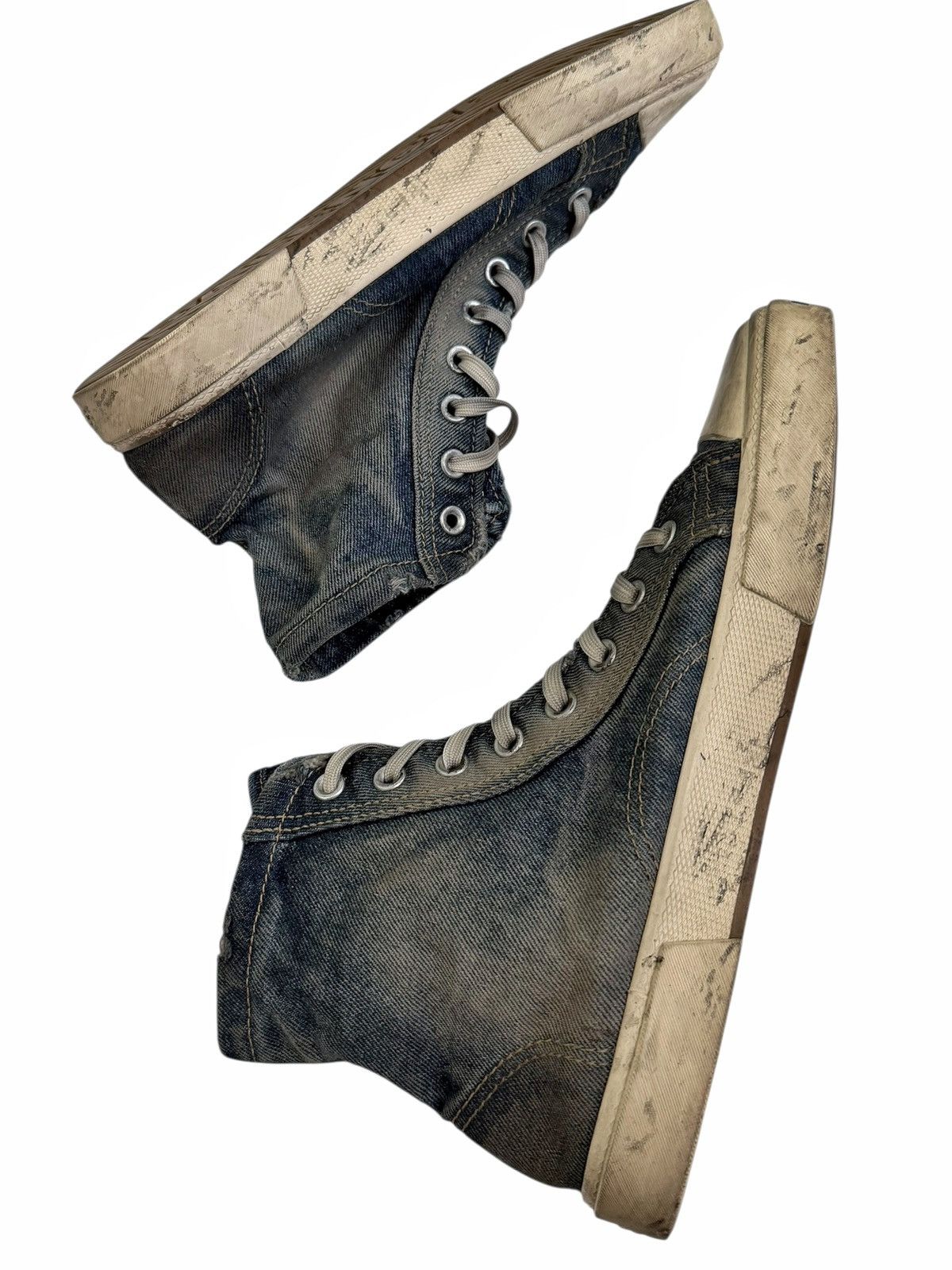 Balenciaga Denim Jeans Destroyed Blue Paris High Sneaker Size US 10 / EU 43 - 9 Thumbnail