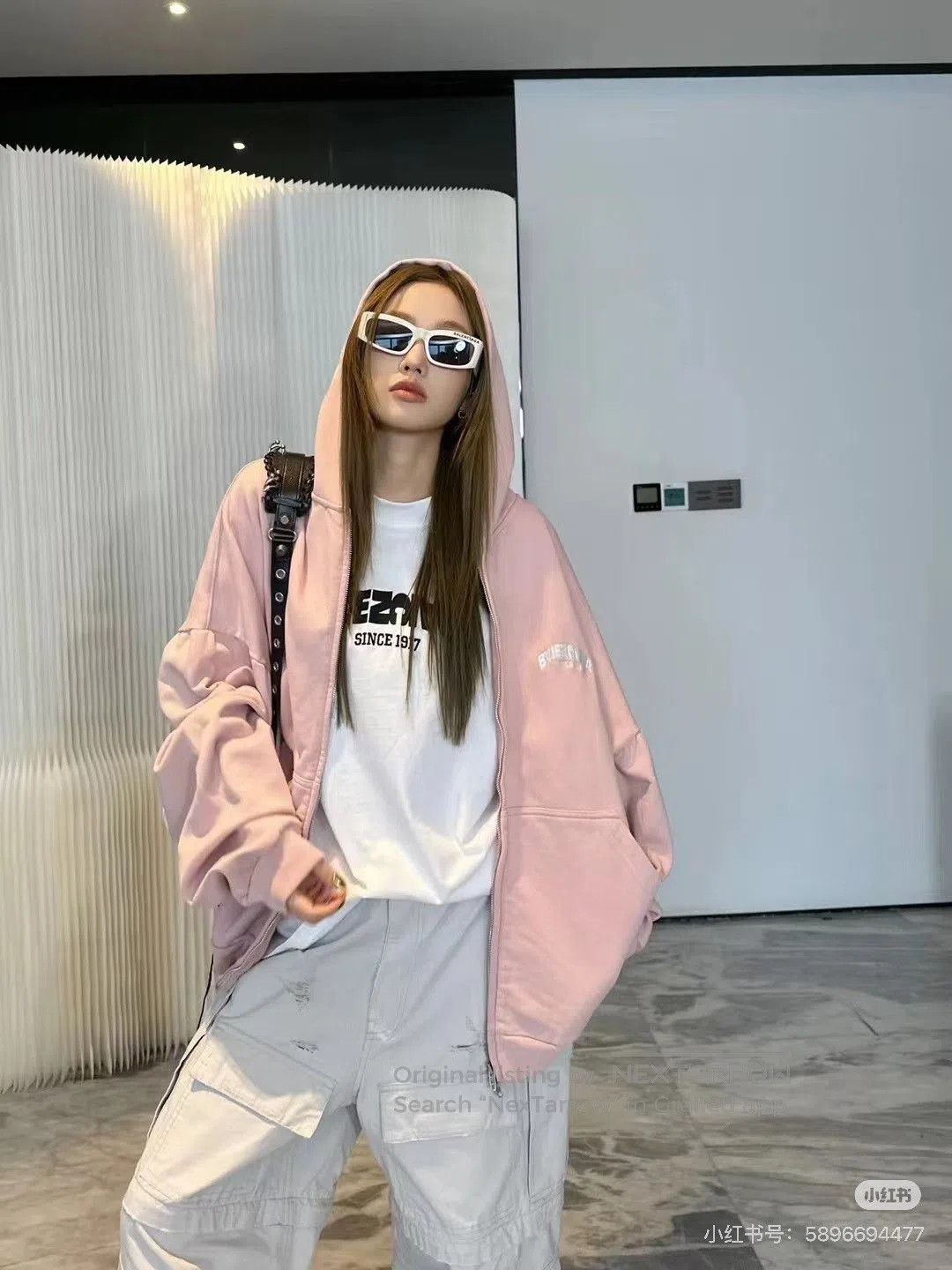Balenciaga Balenciaga Pink Zipper Hoodie. Size M / US 6-8 / IT 42-44 - 8 Thumbnail