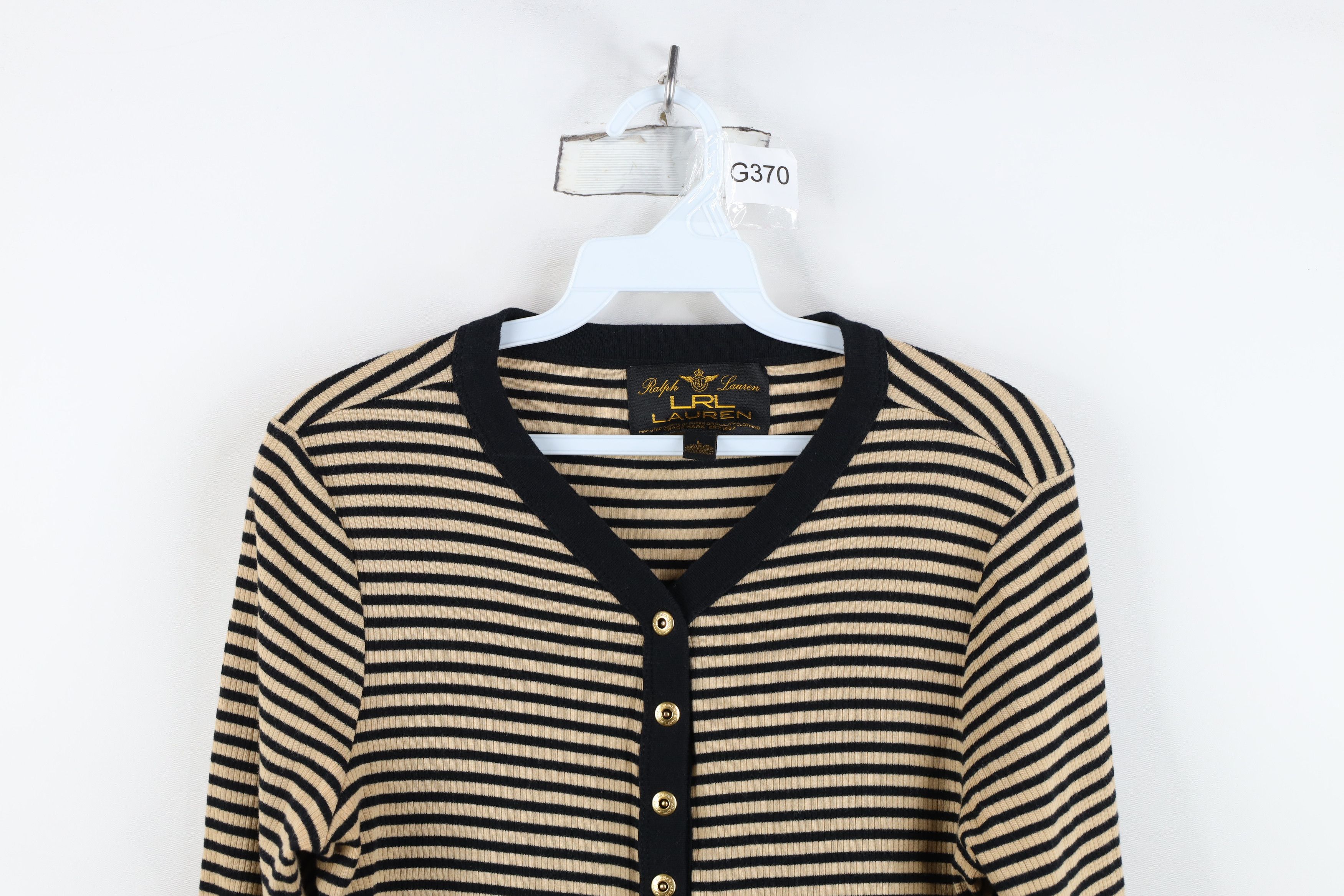 Ralph Lauren Vintage 90s Ralph Lauren Thermal Ribbed Knit Henley T-Shirt Size L / US 10 / IT 46 - 2 Thumbnail