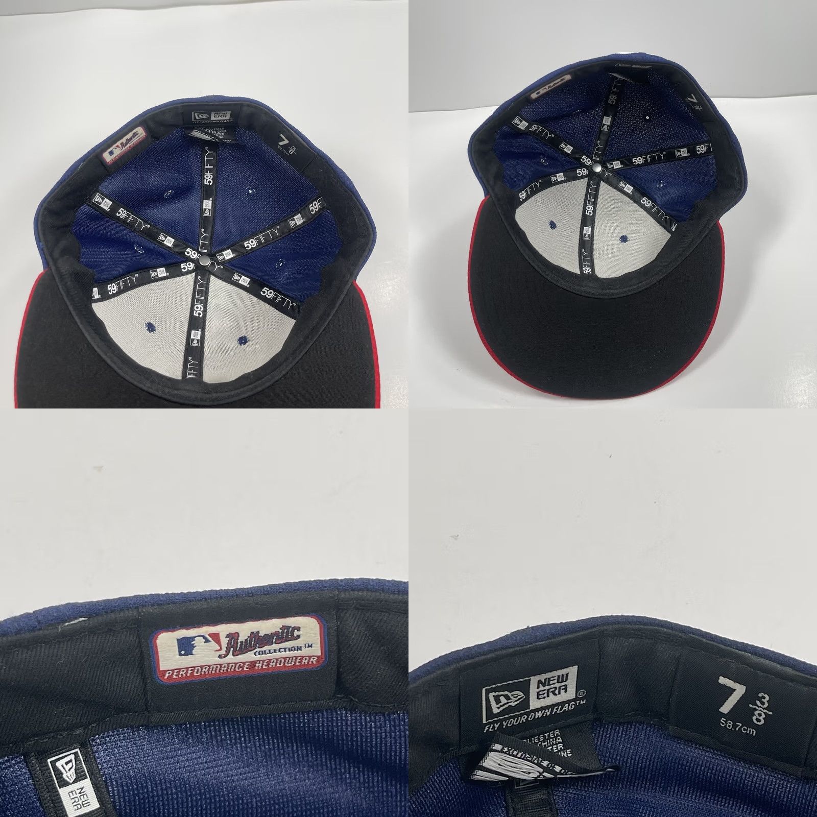 New Era New Era 59 Fifty Hat Adults 7 3/8 Blue Red Chicago Cubs Fitted Flat Bill Cap Hat Mens Baseball Cap Size ONE SIZE - 8 Thumbnail