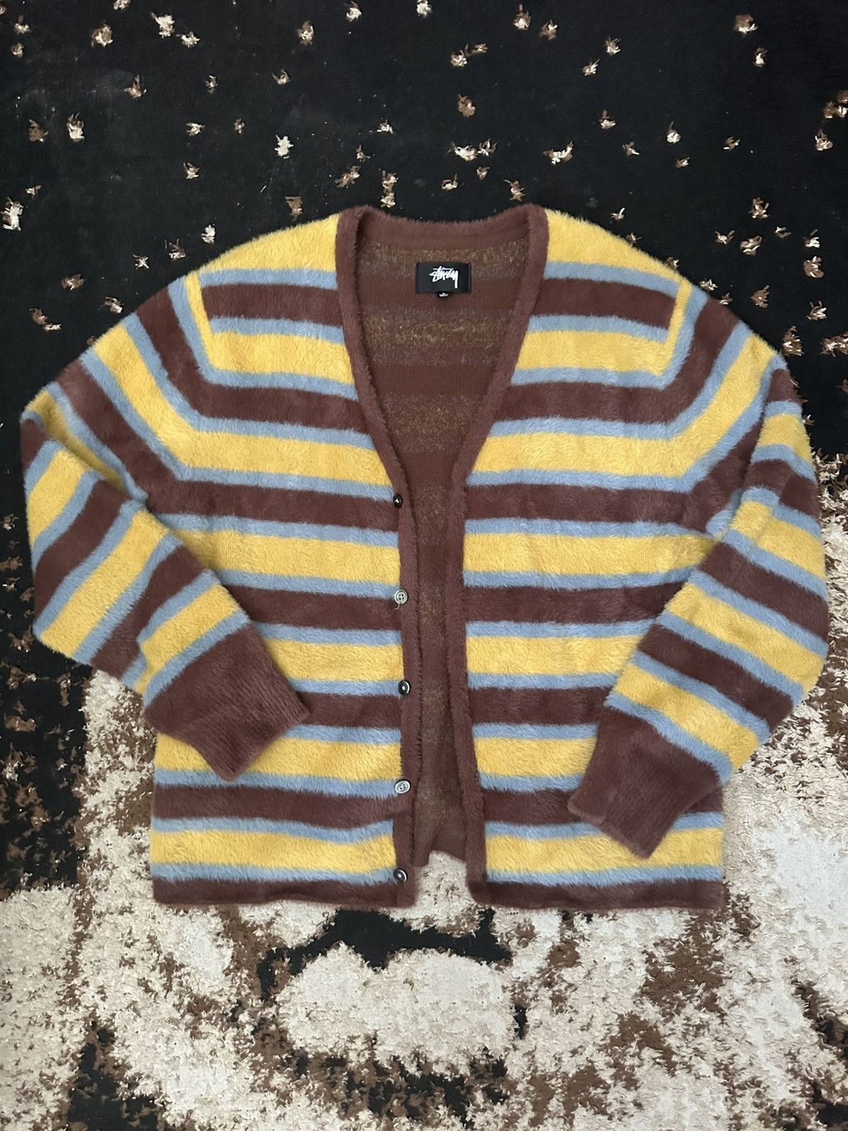 Stussy Shaggy Cardigan | Grailed