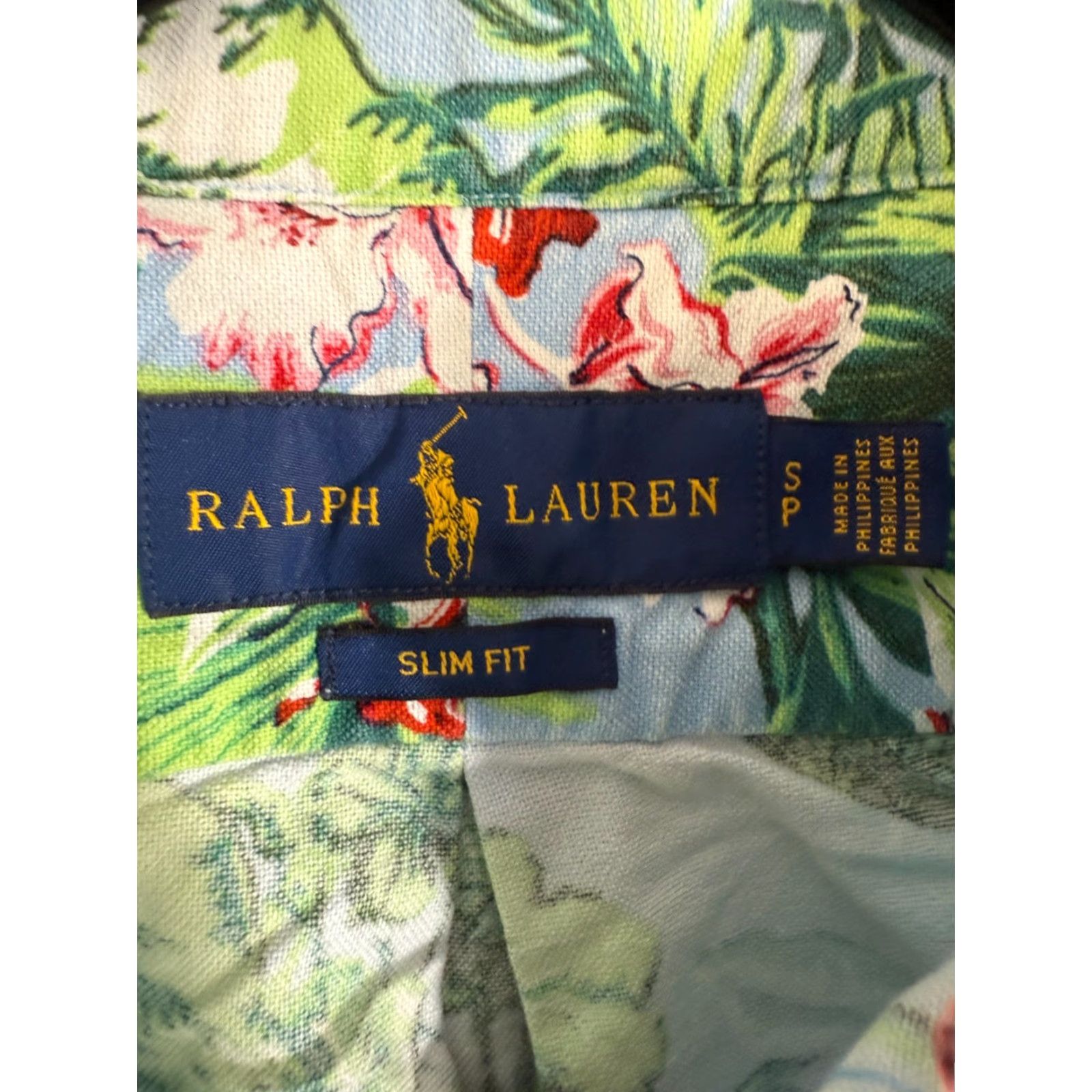 Polo Ralph Lauren Ralph Lauren Hawaiian Shirt Mens S Blue Green Tropical Slim Fit Button Down Short Sleeve Size US S / EU 44-46 / 1 - 5 Thumbnail