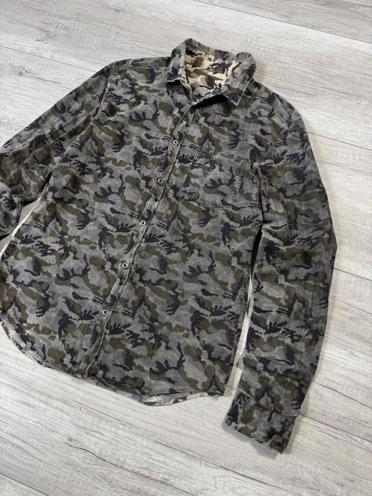 Japanese Brand Allsaints Mens Flannel Camo Vtg Shirt IF6WAS9 Travis style Size US M / EU 48-50 / 2 - 2 Thumbnail