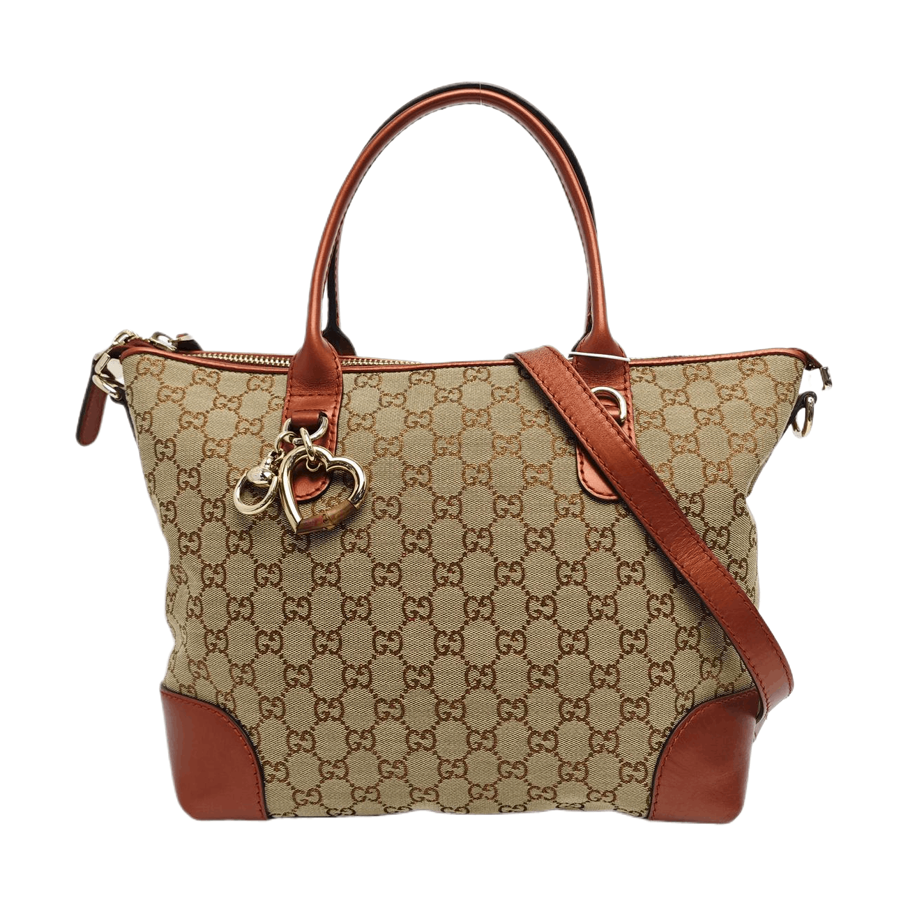 Gucci Gucci Bamboo Heart Monogram Tote Bag One Size Size ONE SIZE - 1 Thumbnail