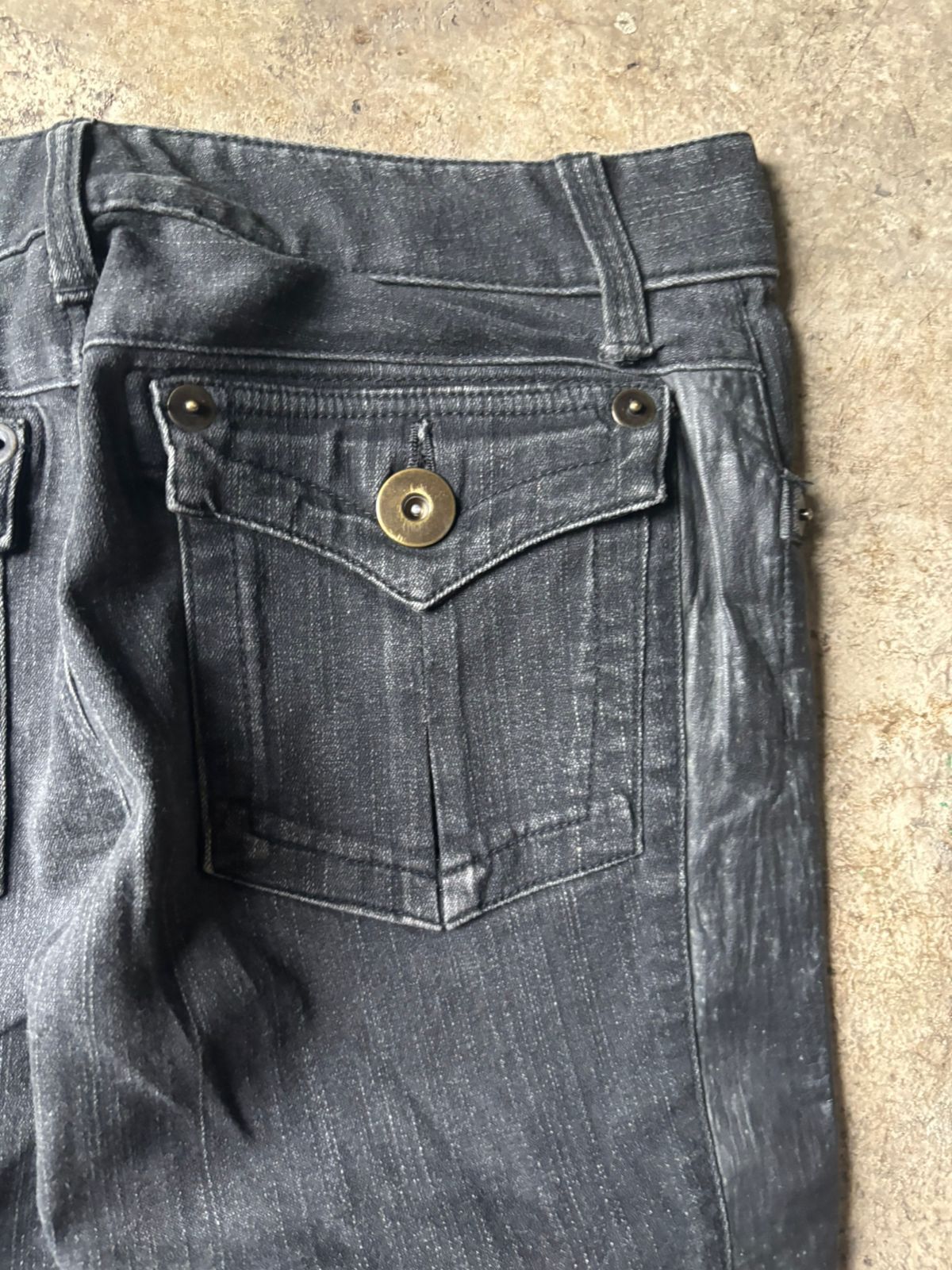 Japanese Brand 2000s Bajra Elastane Cow Skin Hybrid Jeans Size US 28 / EU 44 - 10 Thumbnail