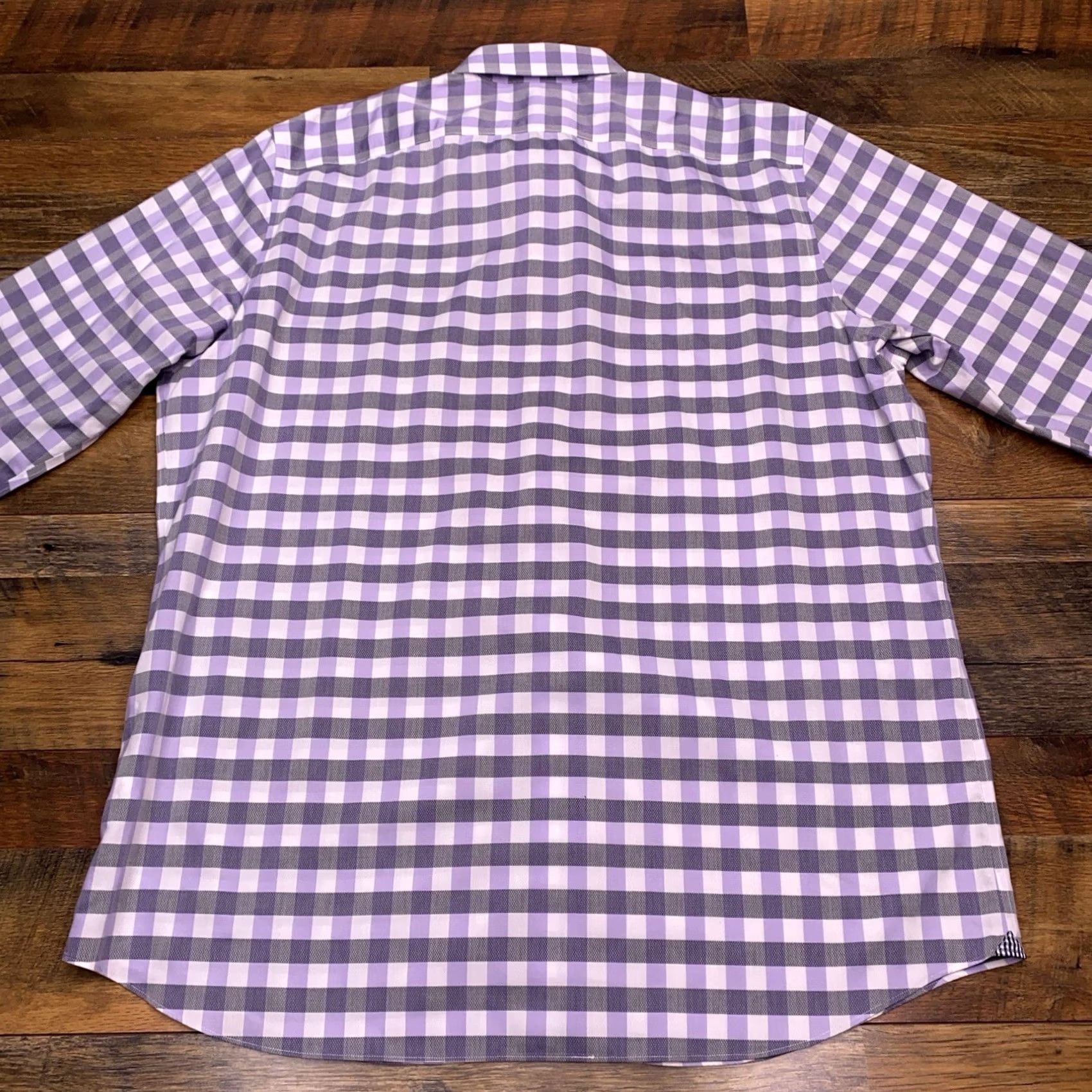 Banana Republic Banana Republic Shirt Mens XL Purple Button-Up Non Iron Check Size US XL / EU 56 / 4 - 3 Thumbnail