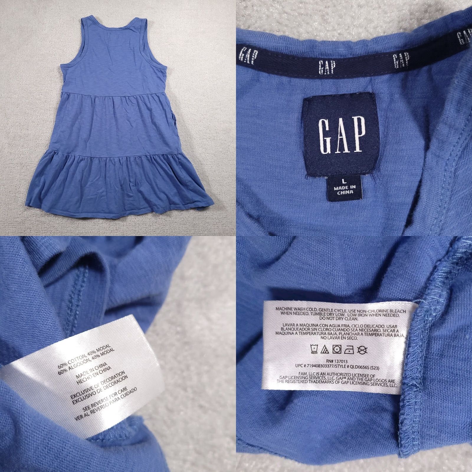 Gap Gap Dress Women's Large Blue Sleeveless Short Pull Over Summer Beach Pockets Shirt Dress Mini Casual Size 36" / US 14 / IT 50 - 8 Thumbnail