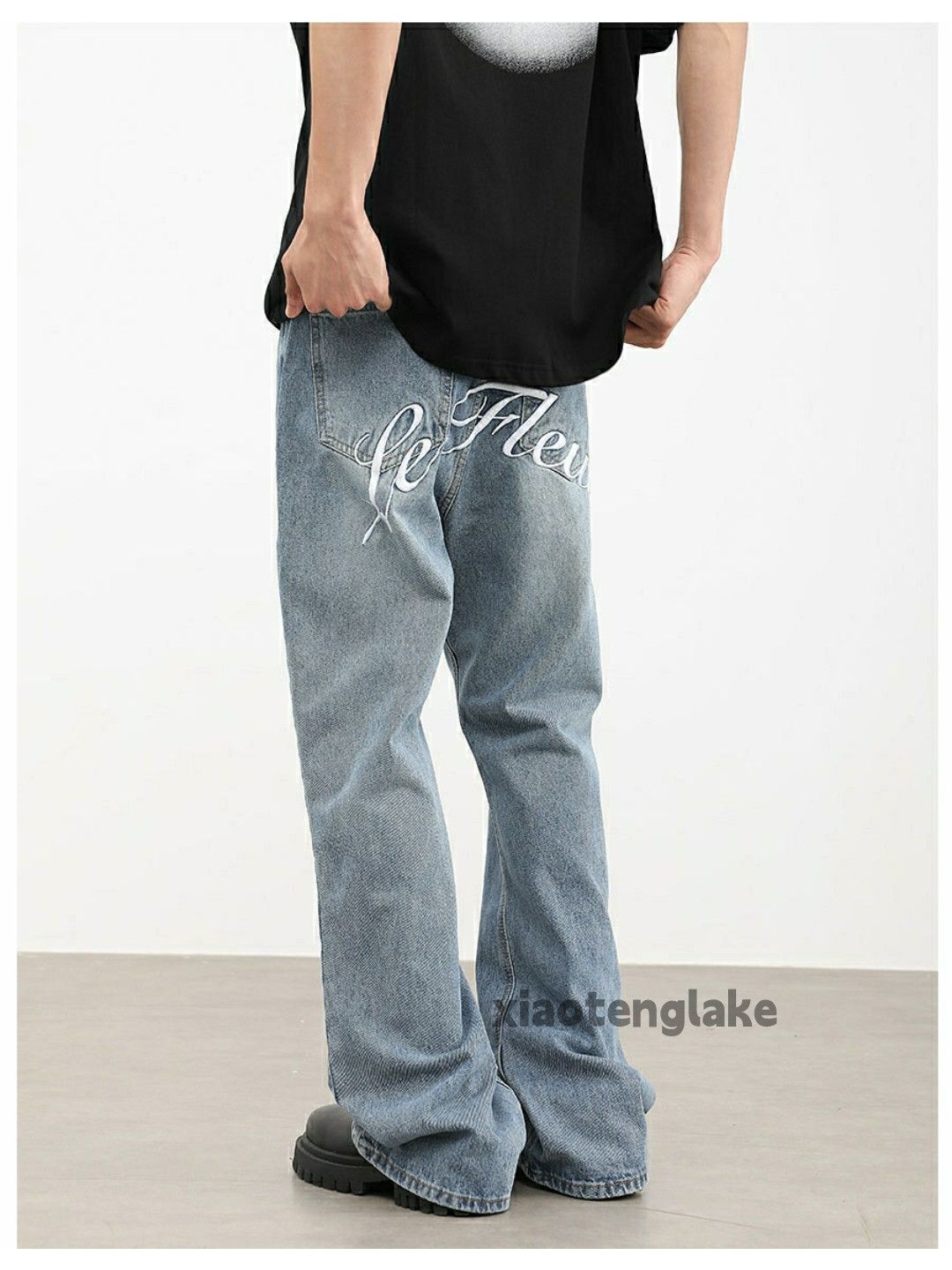 Jean × Vintage washed faded y2k skate hiphop pattern yuppie jeans Size US 30 / EU 46 - 2 Thumbnail