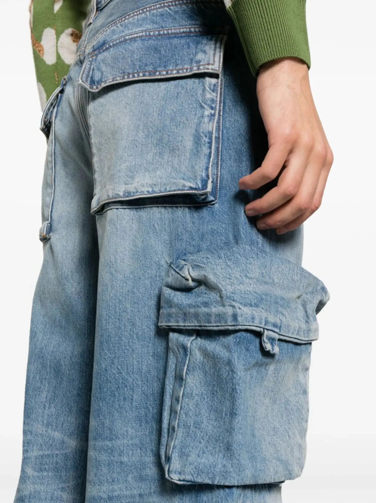 Amiri oc11z0225 M65 Baggy Cargo Jeans in Blue Size US 32 / EU 48 - 5 Thumbnail