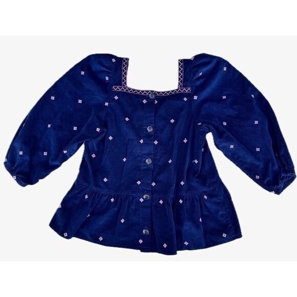 Madewell Embroidered Corduroy Button-Back Navy Blue S Size S / US 4 / IT 40 - 3 Thumbnail