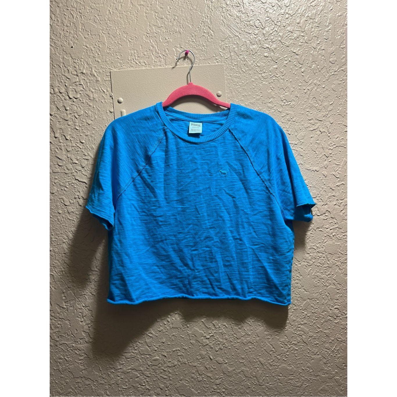 Pink PINK By Victoria’s Secret Blue Cropped T-Shirt Woman’s Size Size S / US 4 / IT 40 - 1 Thumbnail