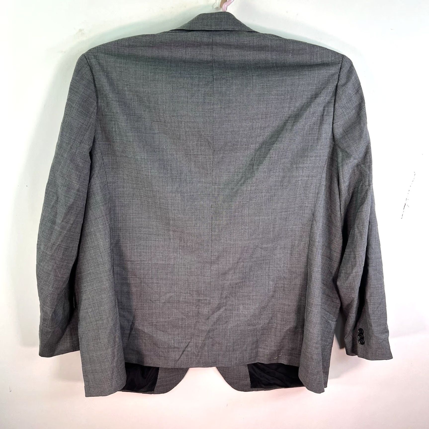 Bonobos VINTAGE Bonobos Italian Wool Houndstooth Sport Coat Men SZ 54R Blk/Wht Blazer 90s Size 54R - 6 Thumbnail